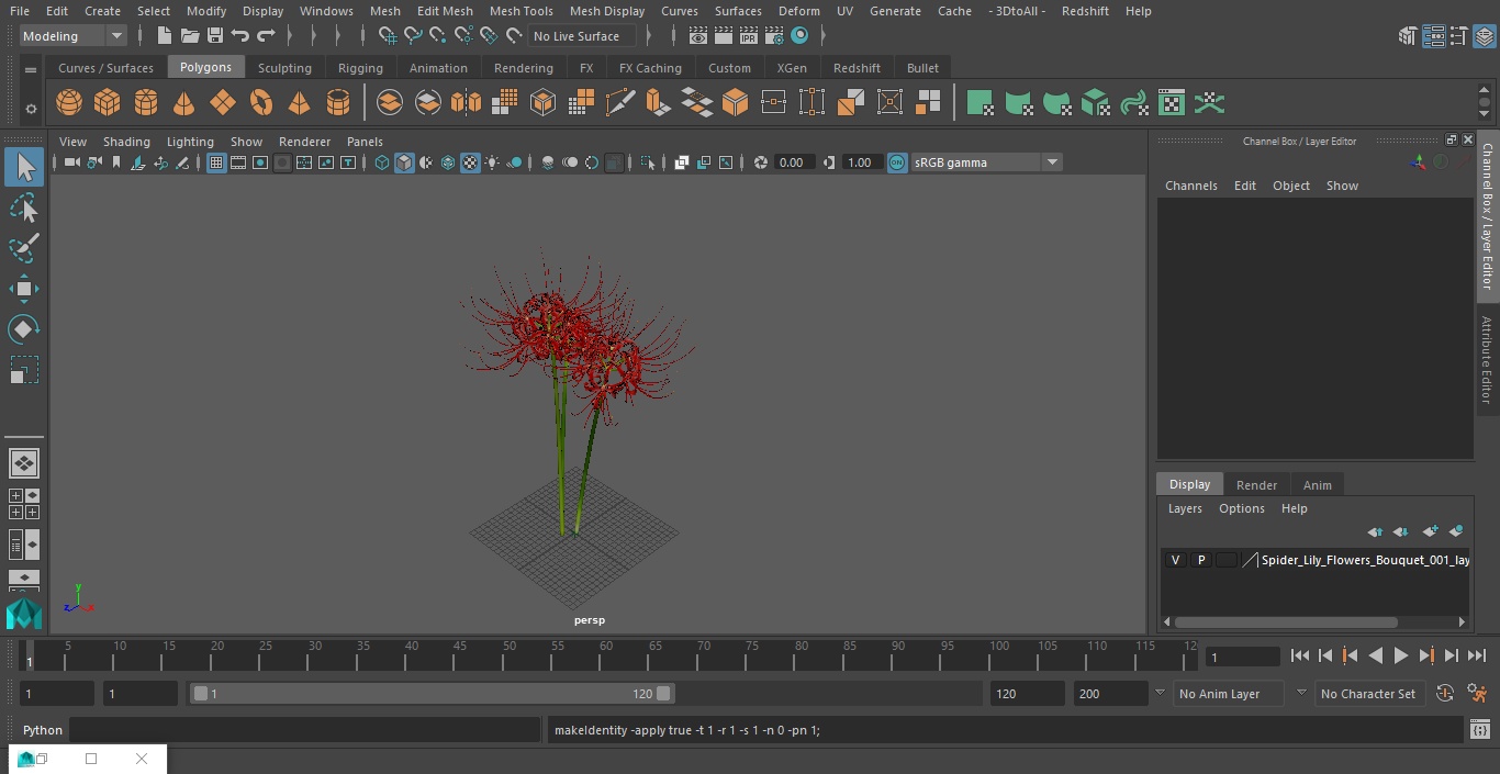 Spider Lily Flowers Bouquet 3D