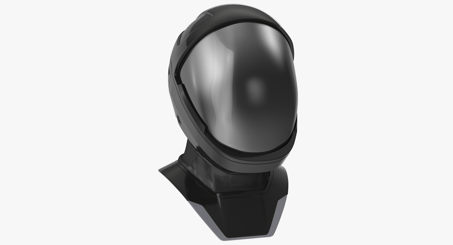 3D model Sci Fi Space Helmet Black