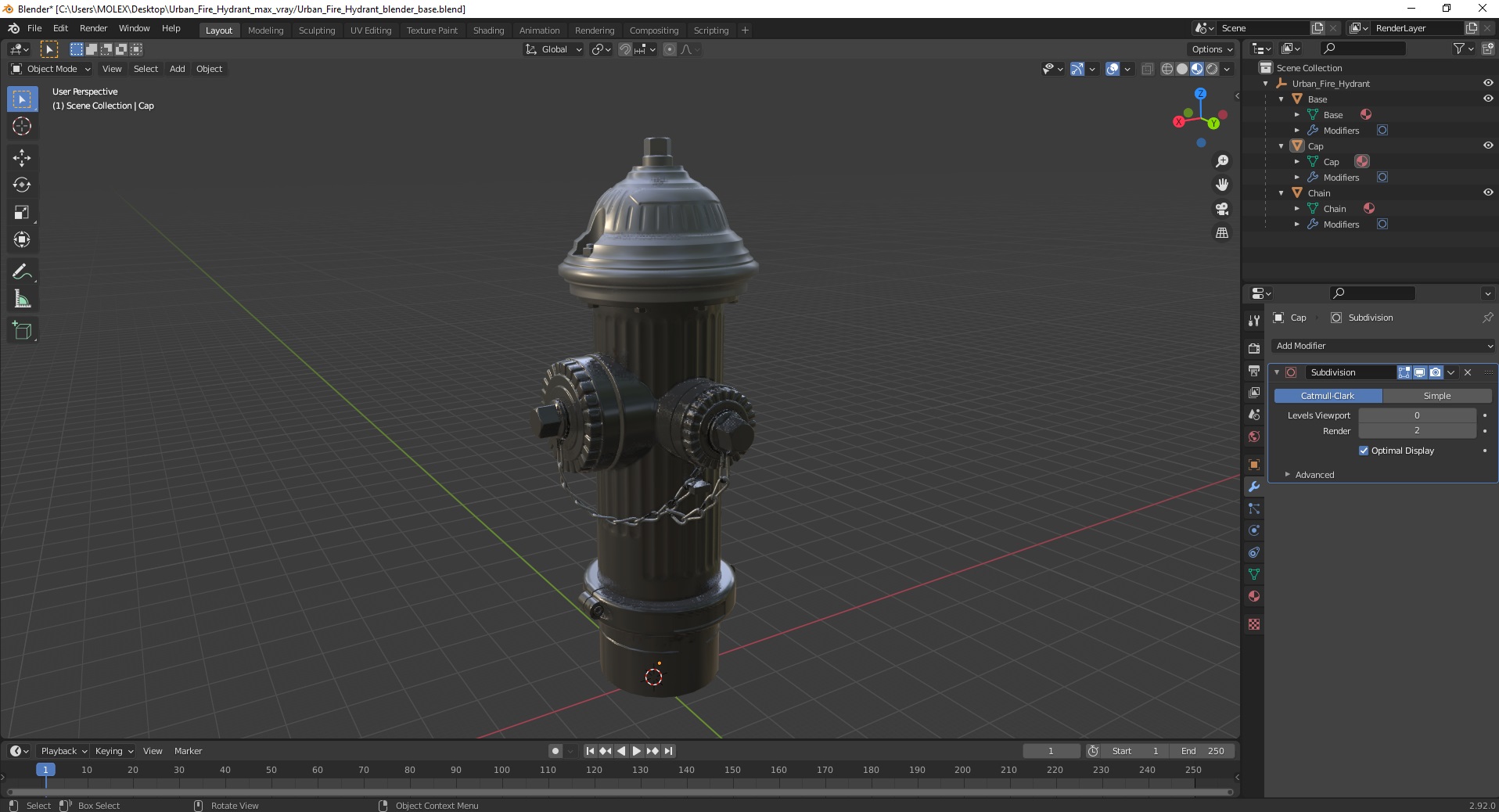 3D Urban Fire Hydrant model