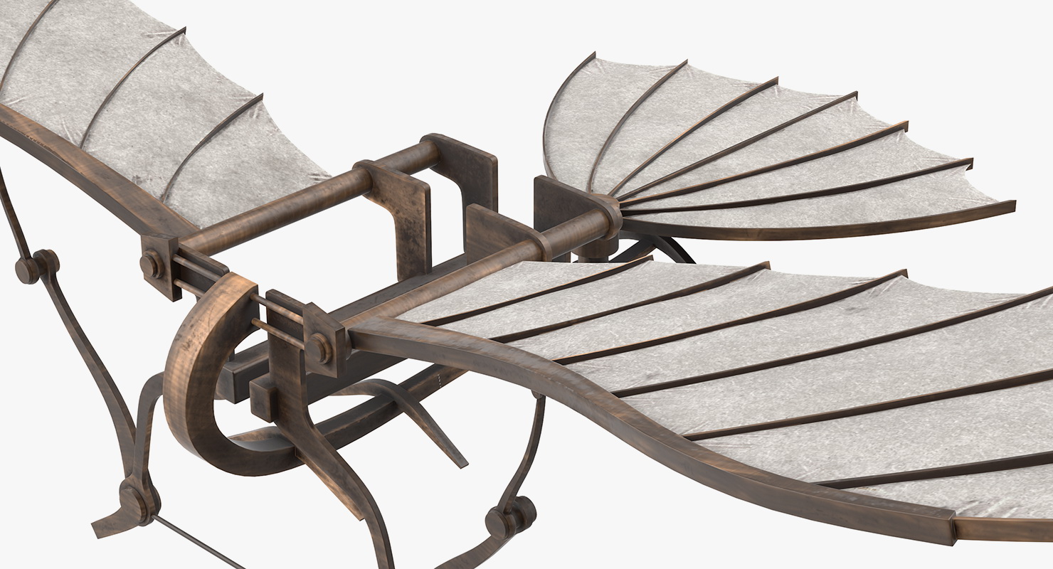 3D Leonardo da Vinci Glider Rigged