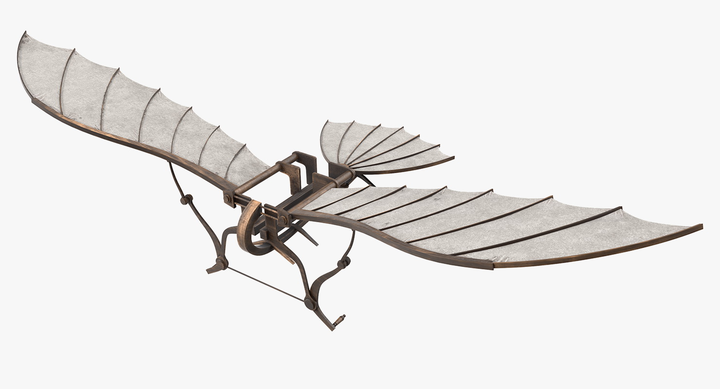 3D Leonardo da Vinci Glider Rigged