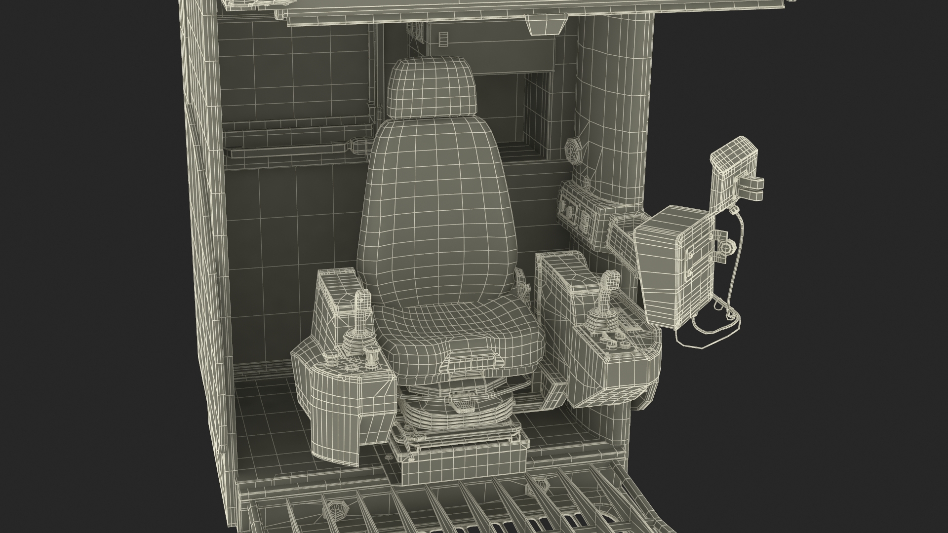 3D Tower Crane Cabin Black model