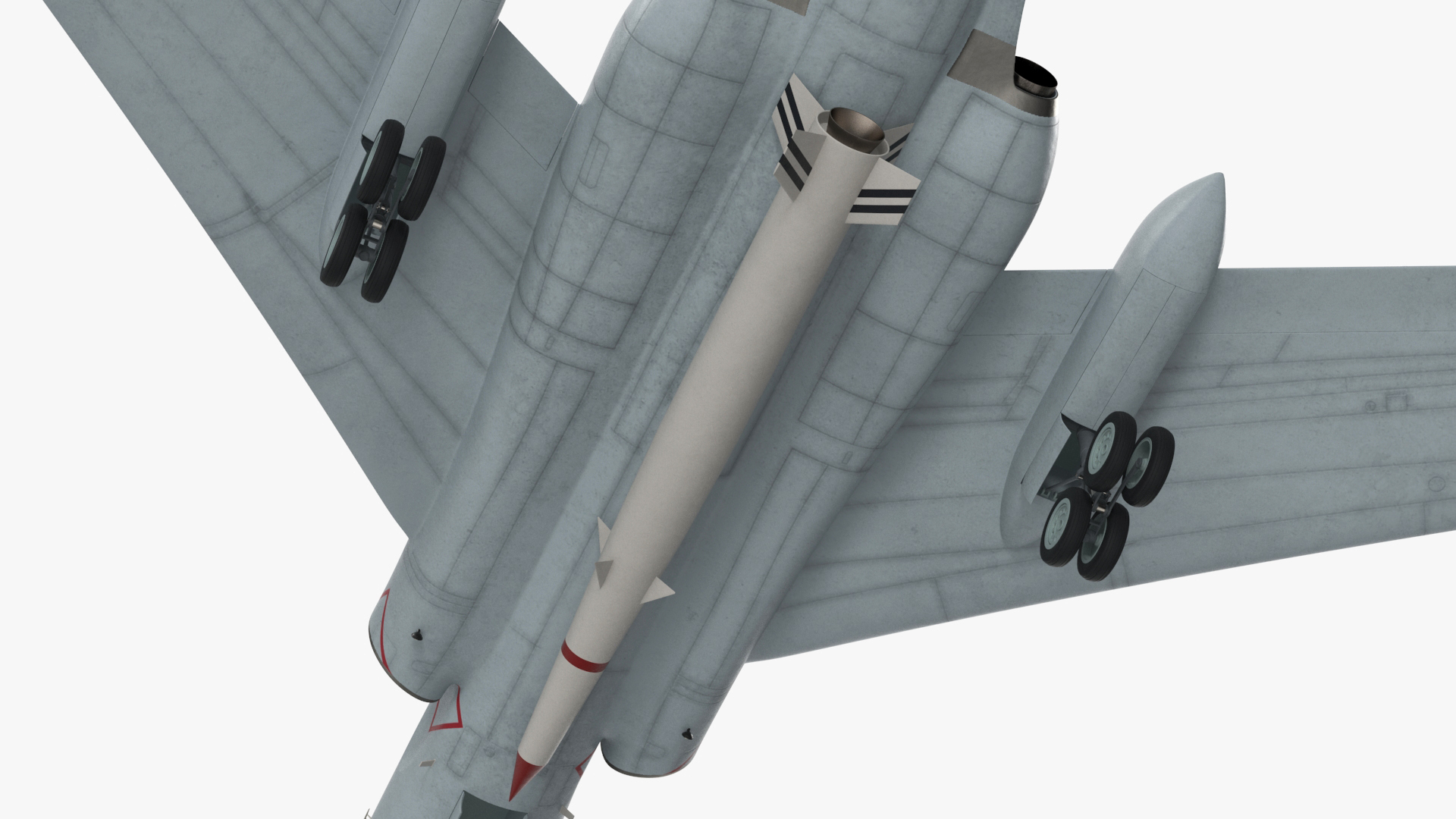 3D Xian H-6 China Strategic Bomber with Strategic Strike Weapon Rigged for Maya