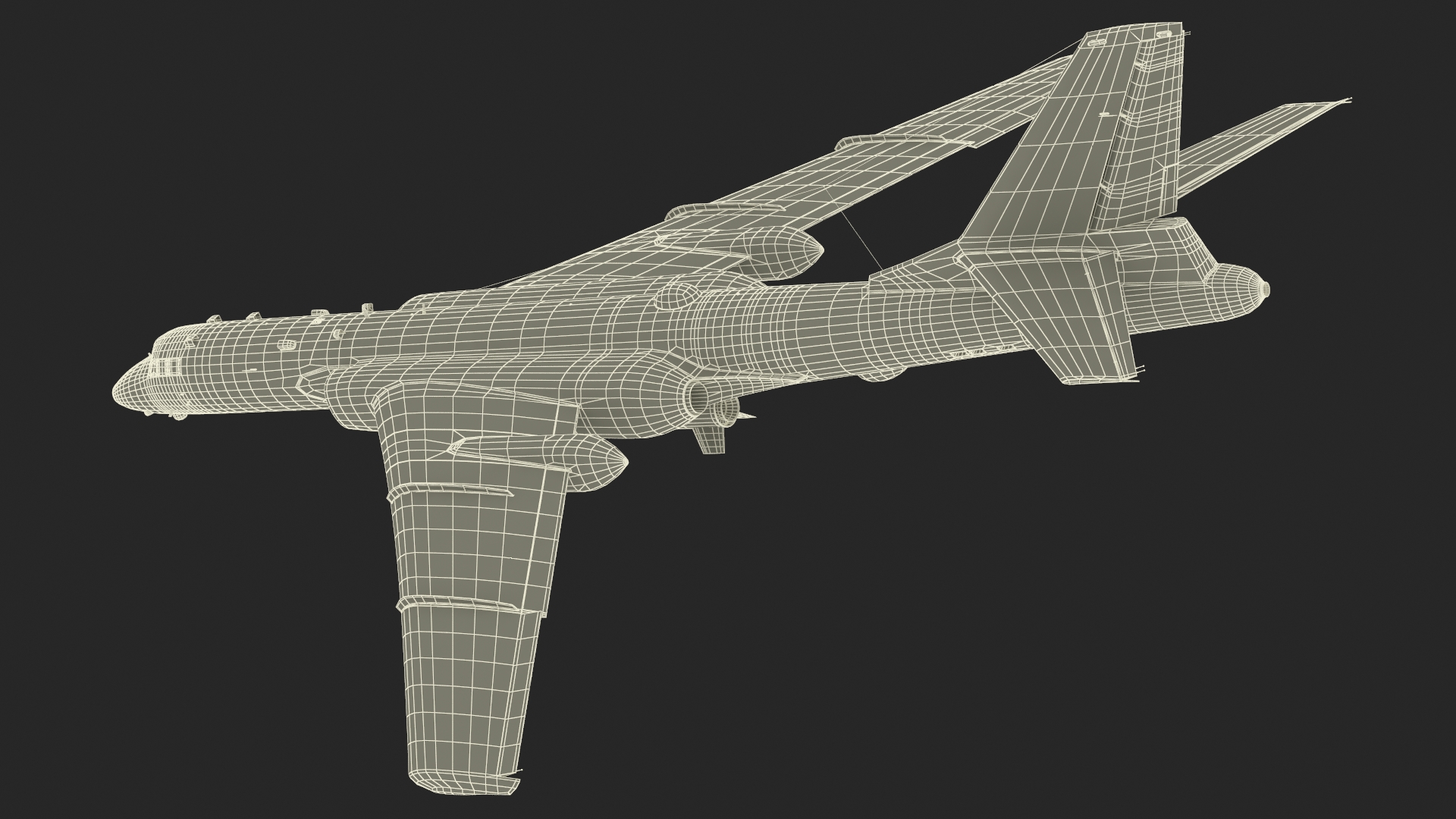 3D Xian H-6 China Strategic Bomber with Strategic Strike Weapon Rigged for Maya