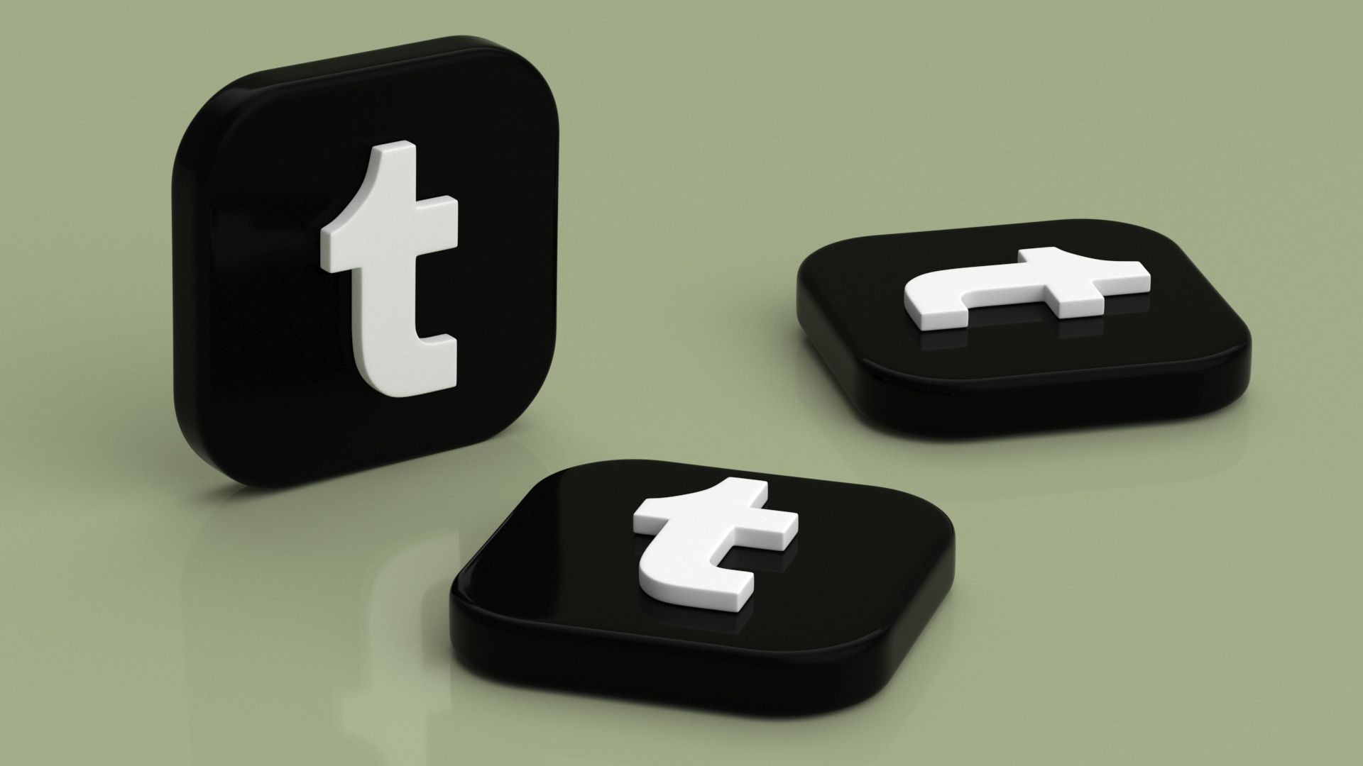 Tumblr Social Media Icon 3D model