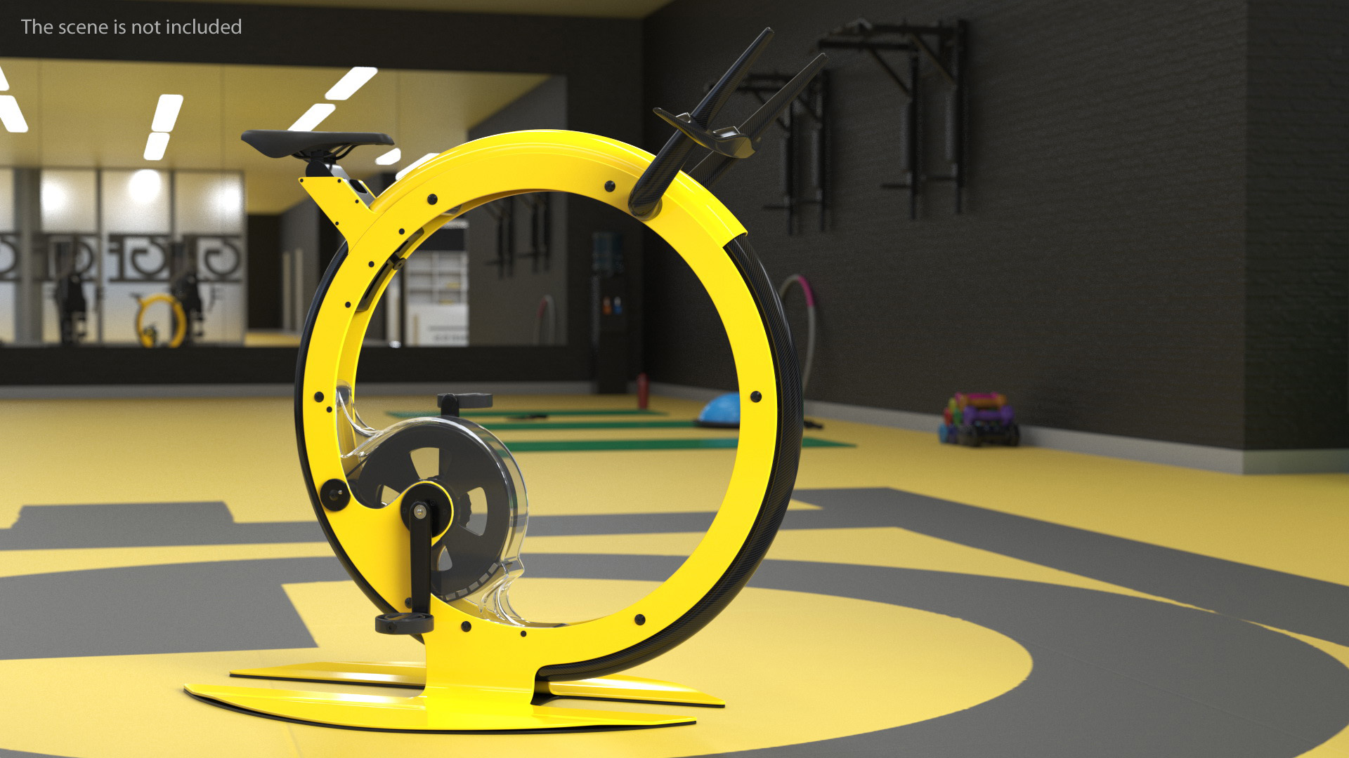 3D Futuristic Exercise Bike Yellow