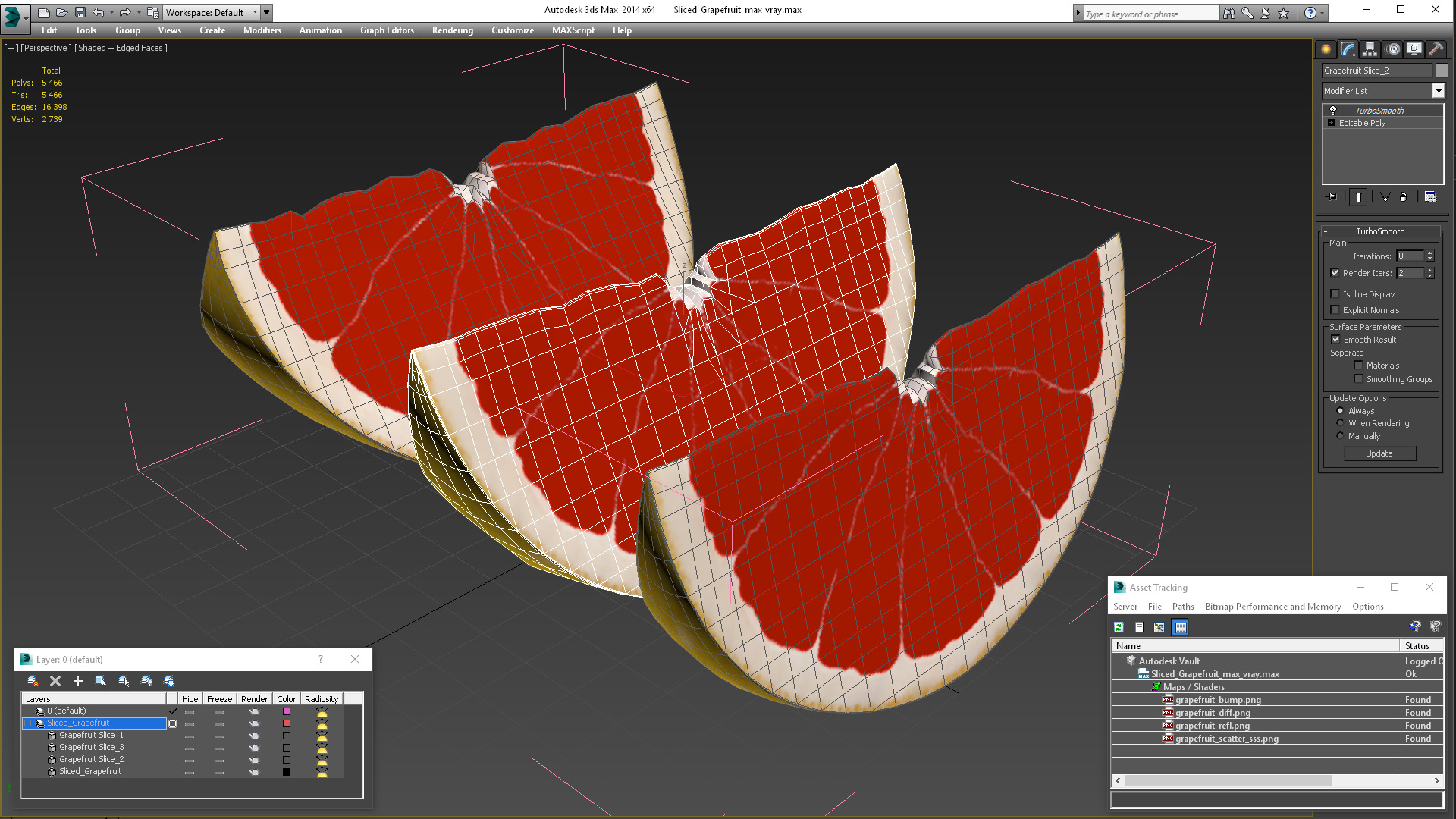 Sliced Grapefruit 3D