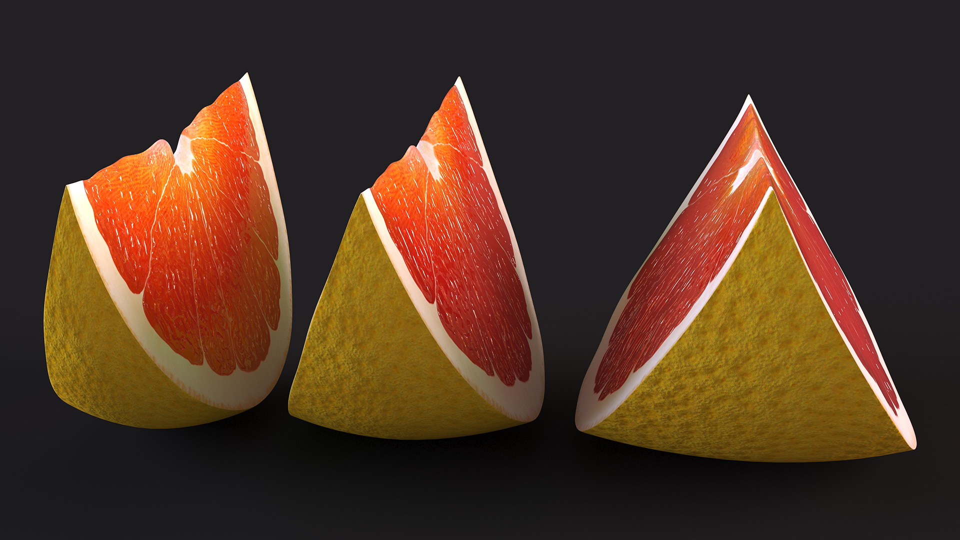 Sliced Grapefruit 3D