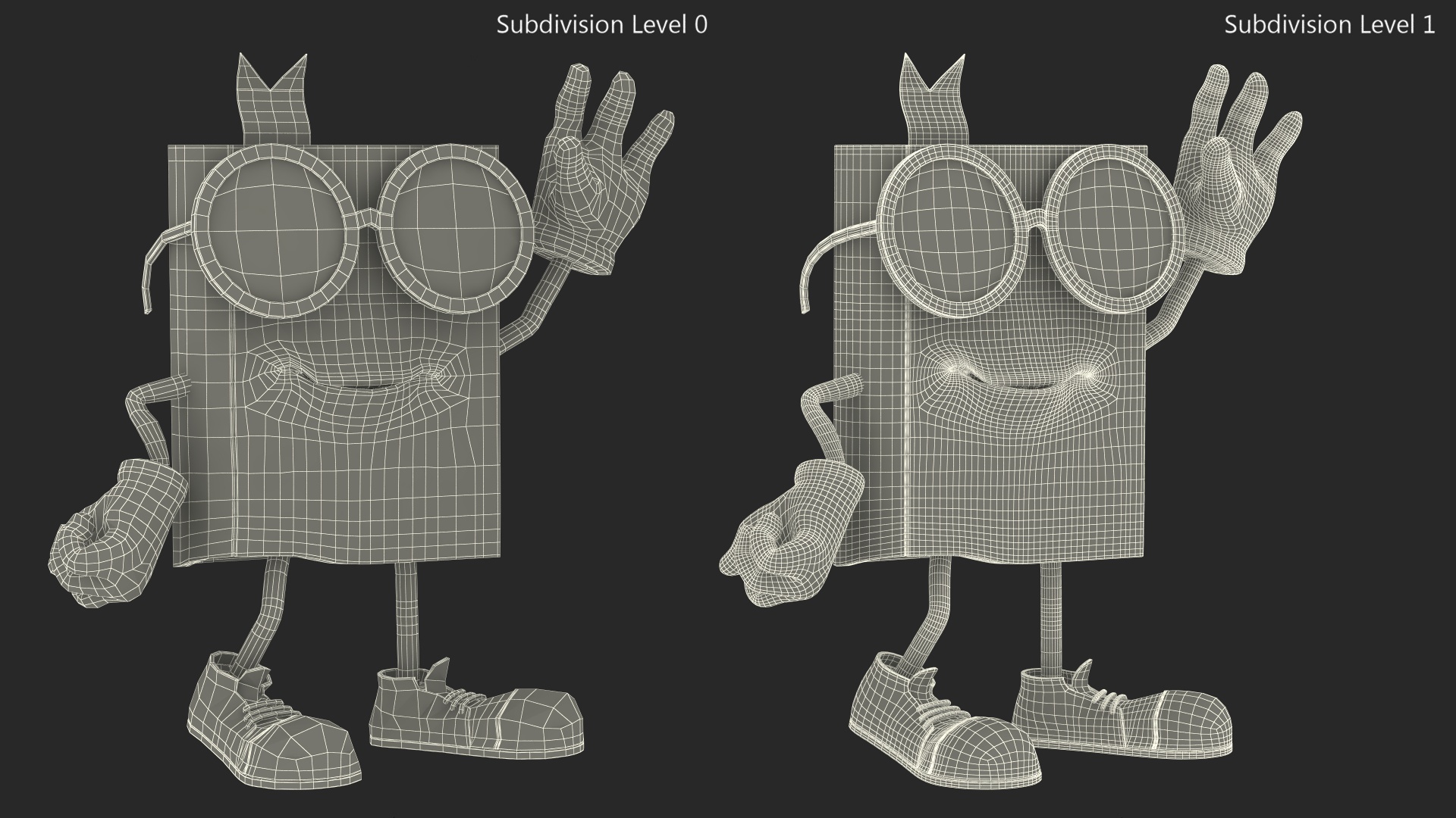 3D Yellow Book Character Waving Pose model