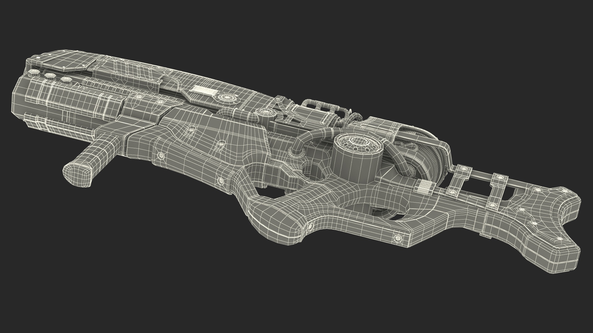 3D Futuristic Assault Rifle Red model