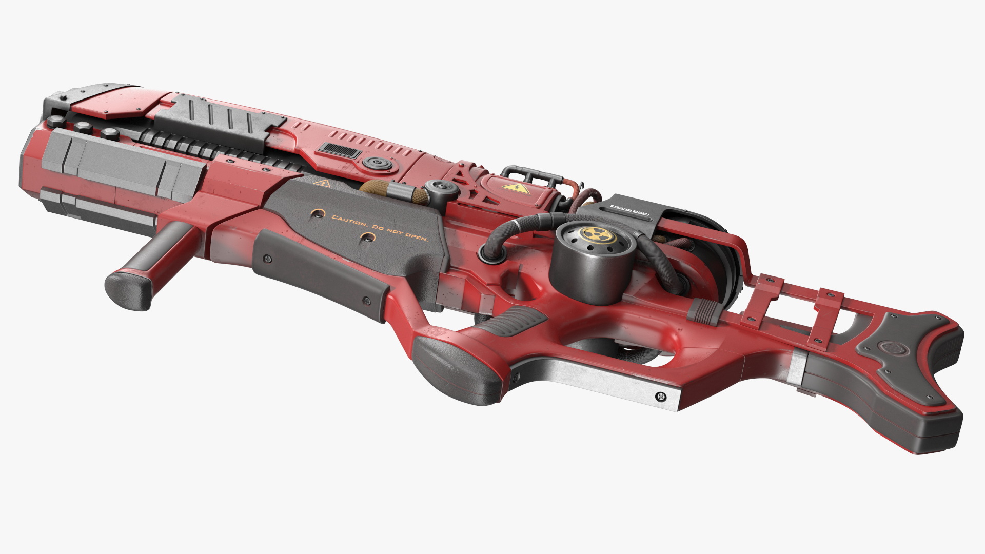 3D Futuristic Assault Rifle Red model