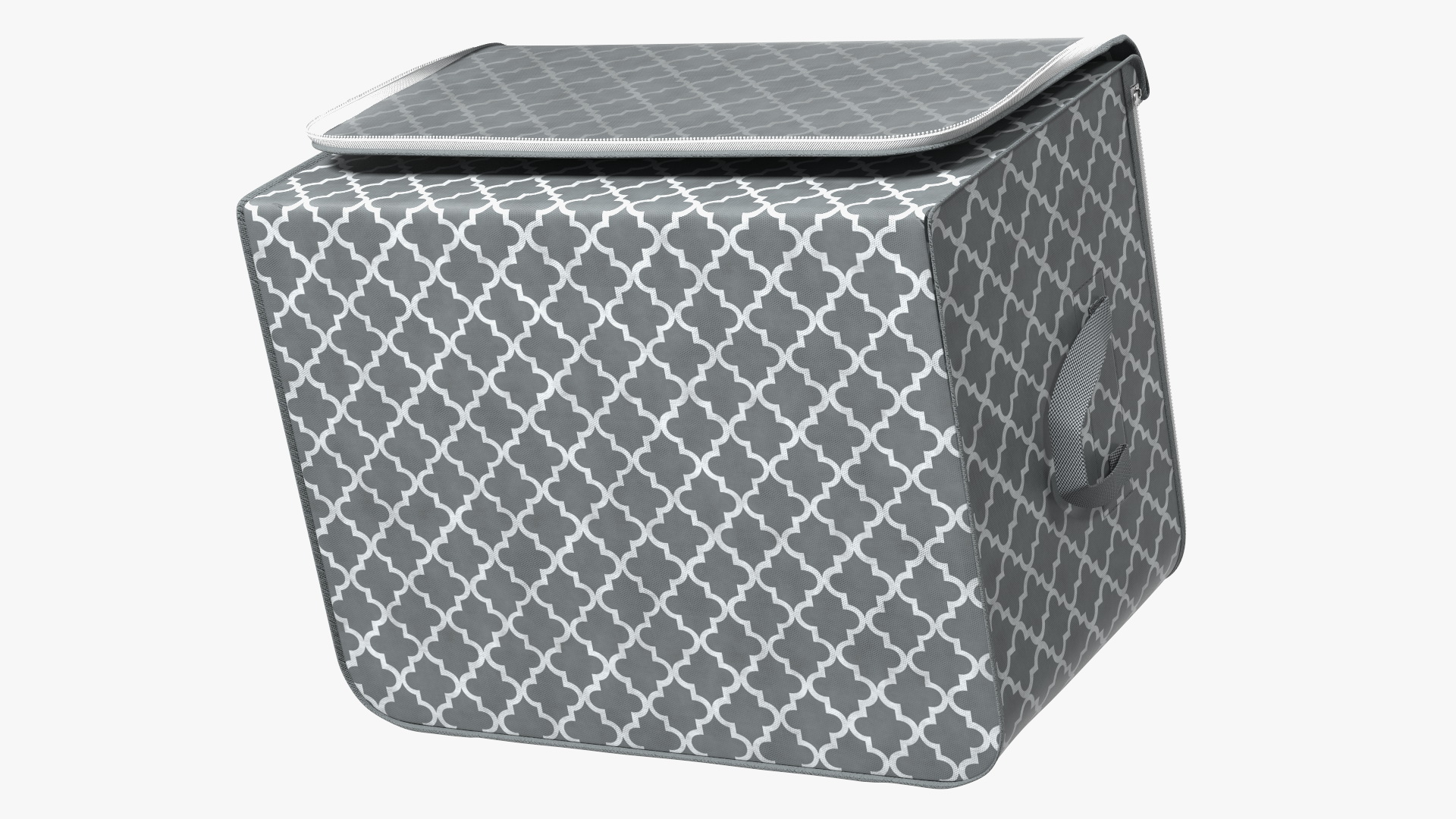 3D Windowed Storage Bin Grey Empty Open