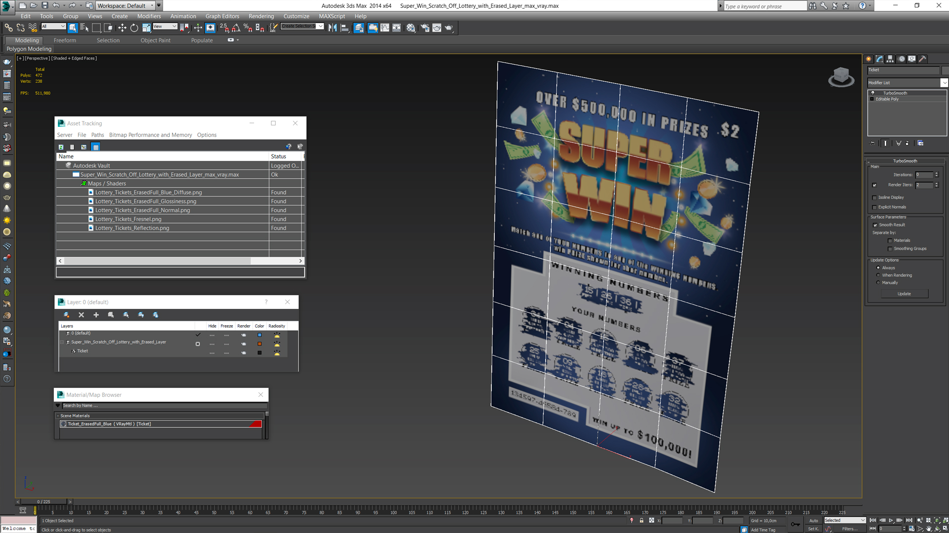 Super Win Scratch Off Lottery with Erased Layer 3D