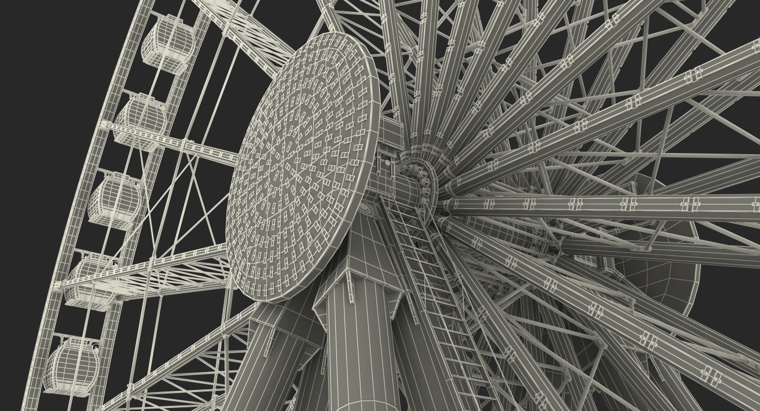 3D Seattle Great Ferris Wheel Rigged model