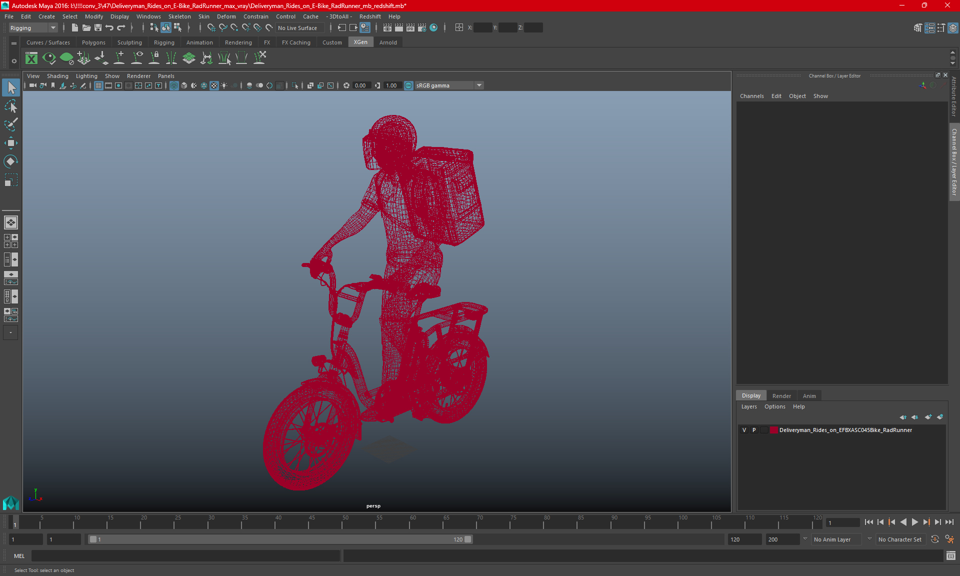 Deliveryman Rides on E-Bike RadRunner 3D