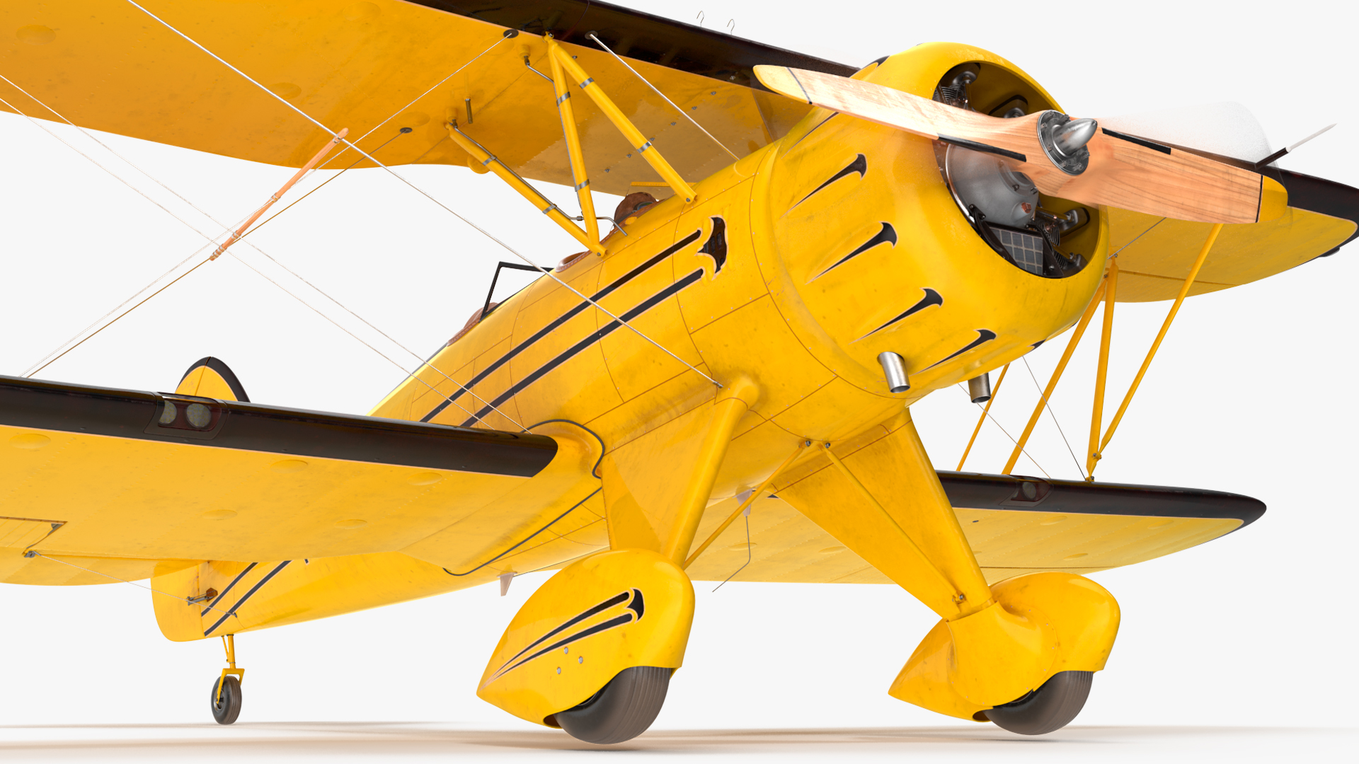 3D Vintage Biplane with Pilot