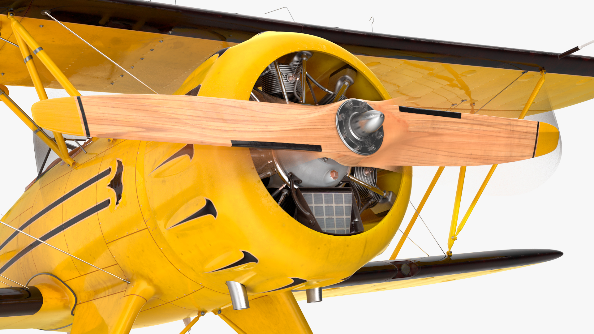 3D Vintage Biplane with Pilot