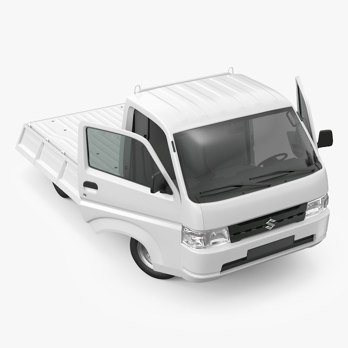 3D Suzuki Carry Truck White Rigged