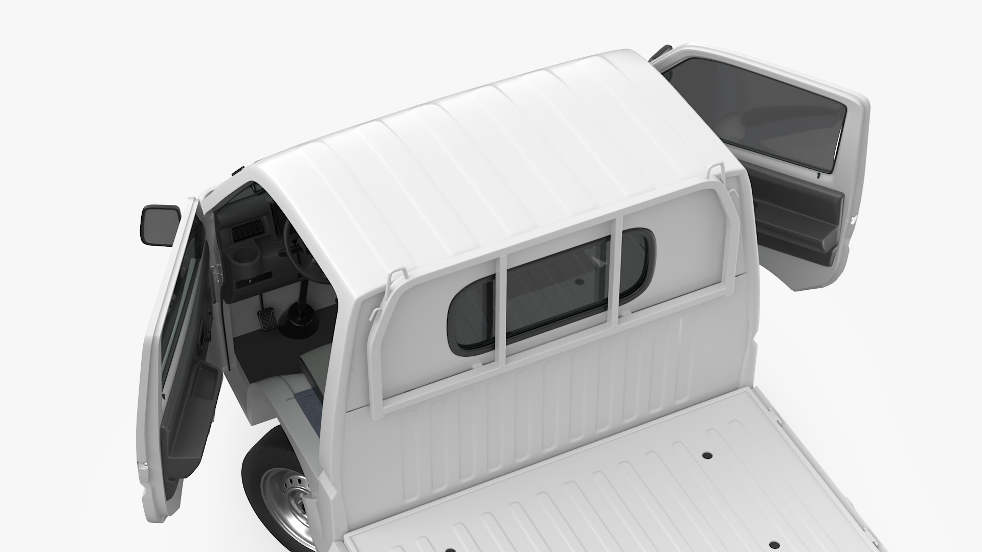 3D Suzuki Carry Truck White Rigged