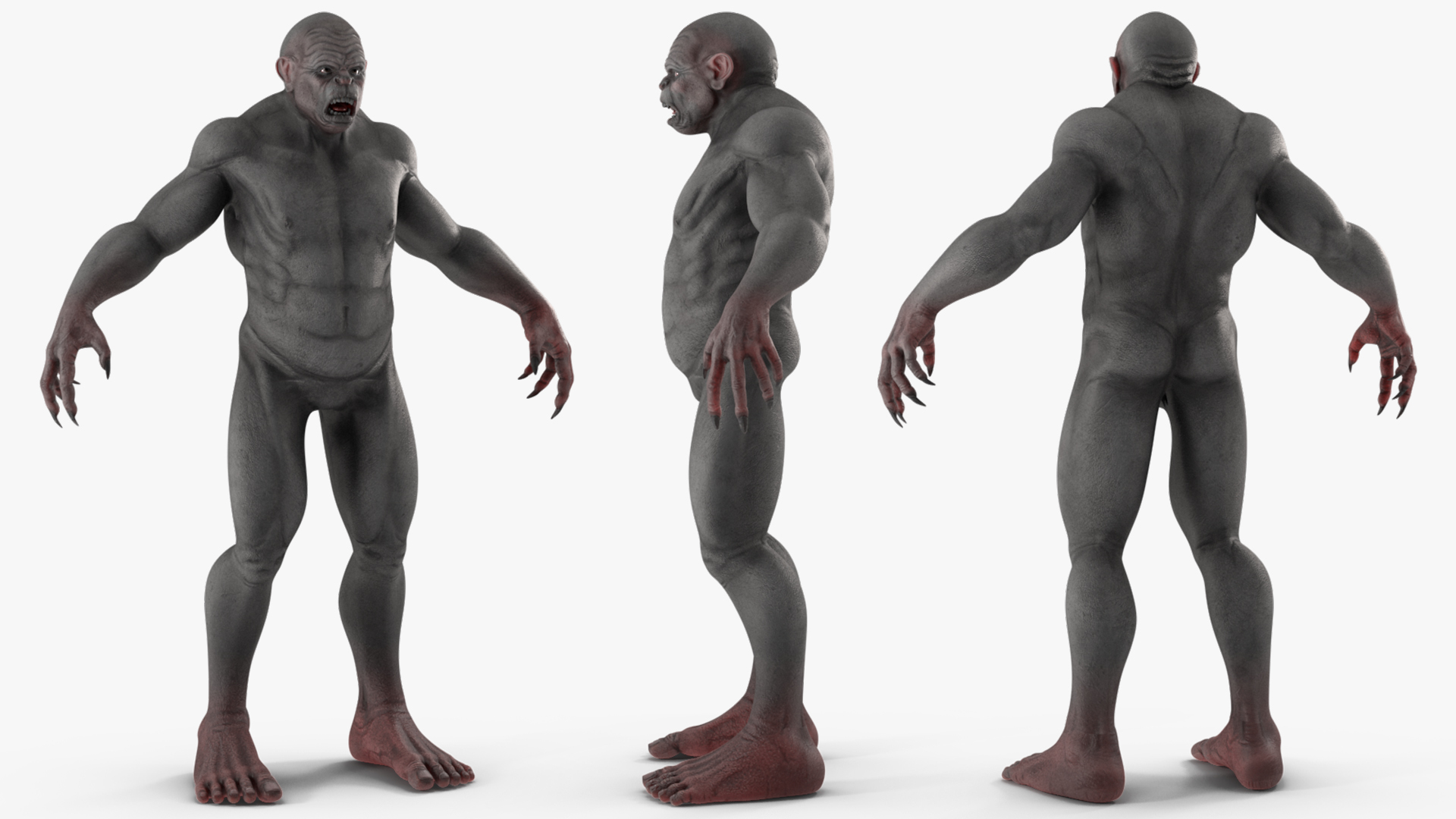 3D Grey Monster Rigged for Modo model