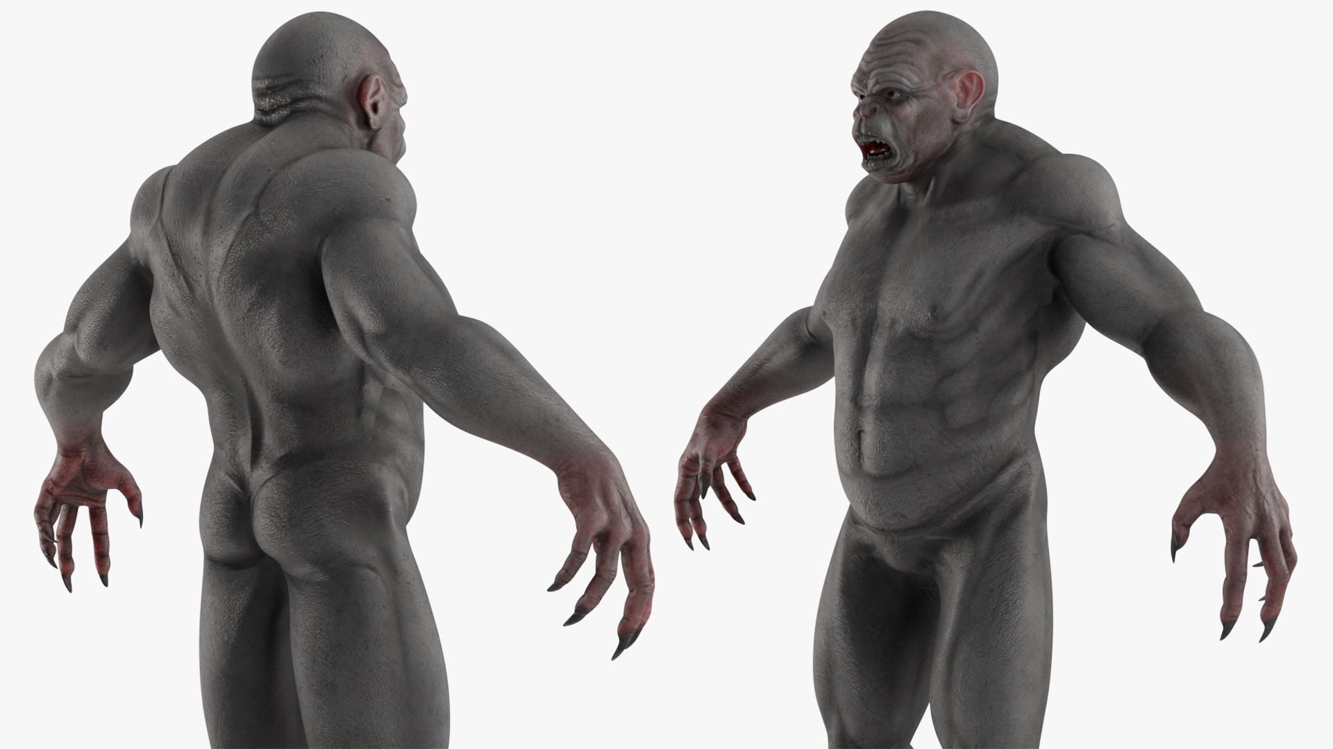 3D Grey Monster Rigged for Modo model