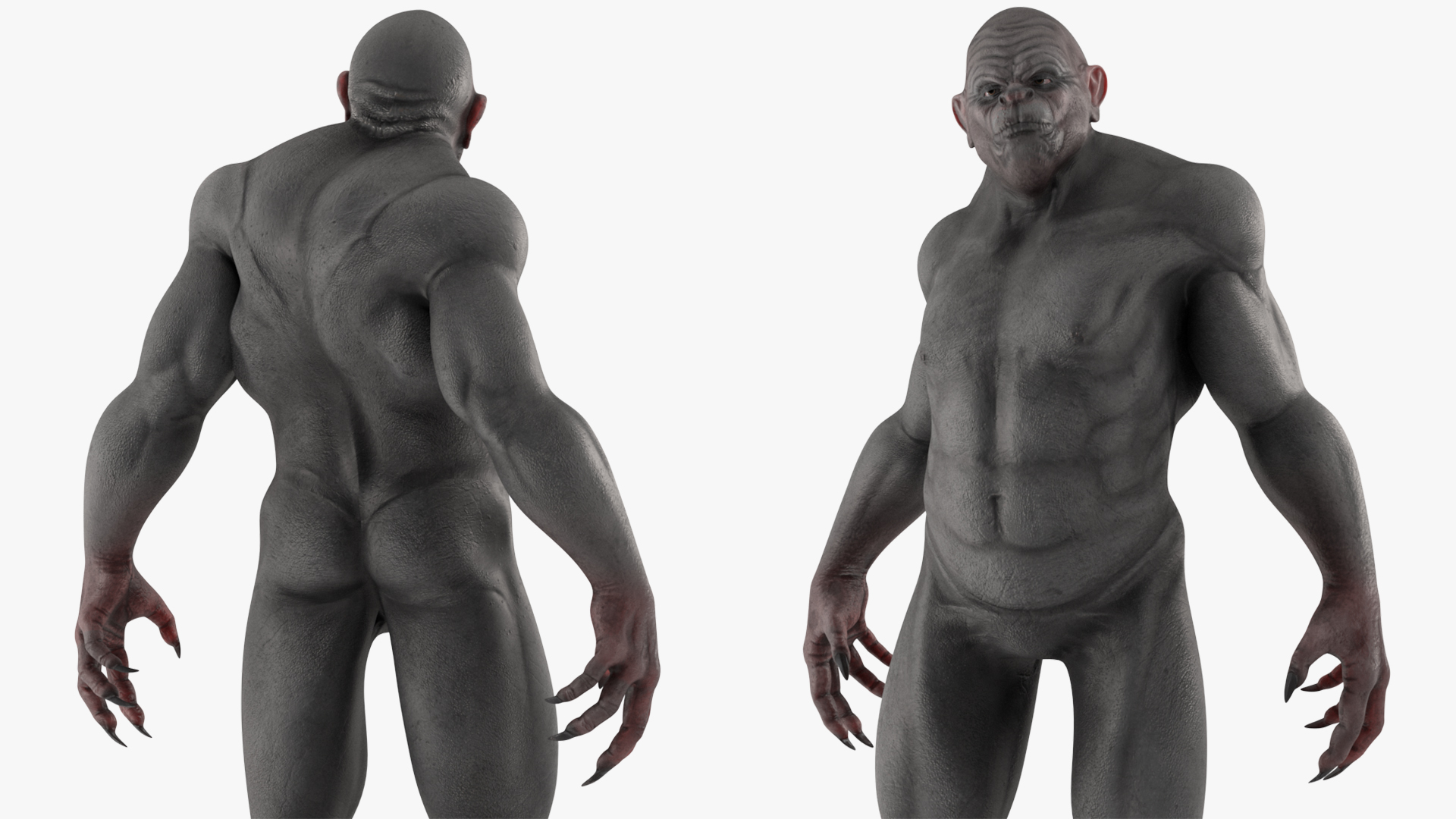 3D Grey Monster Rigged for Modo model