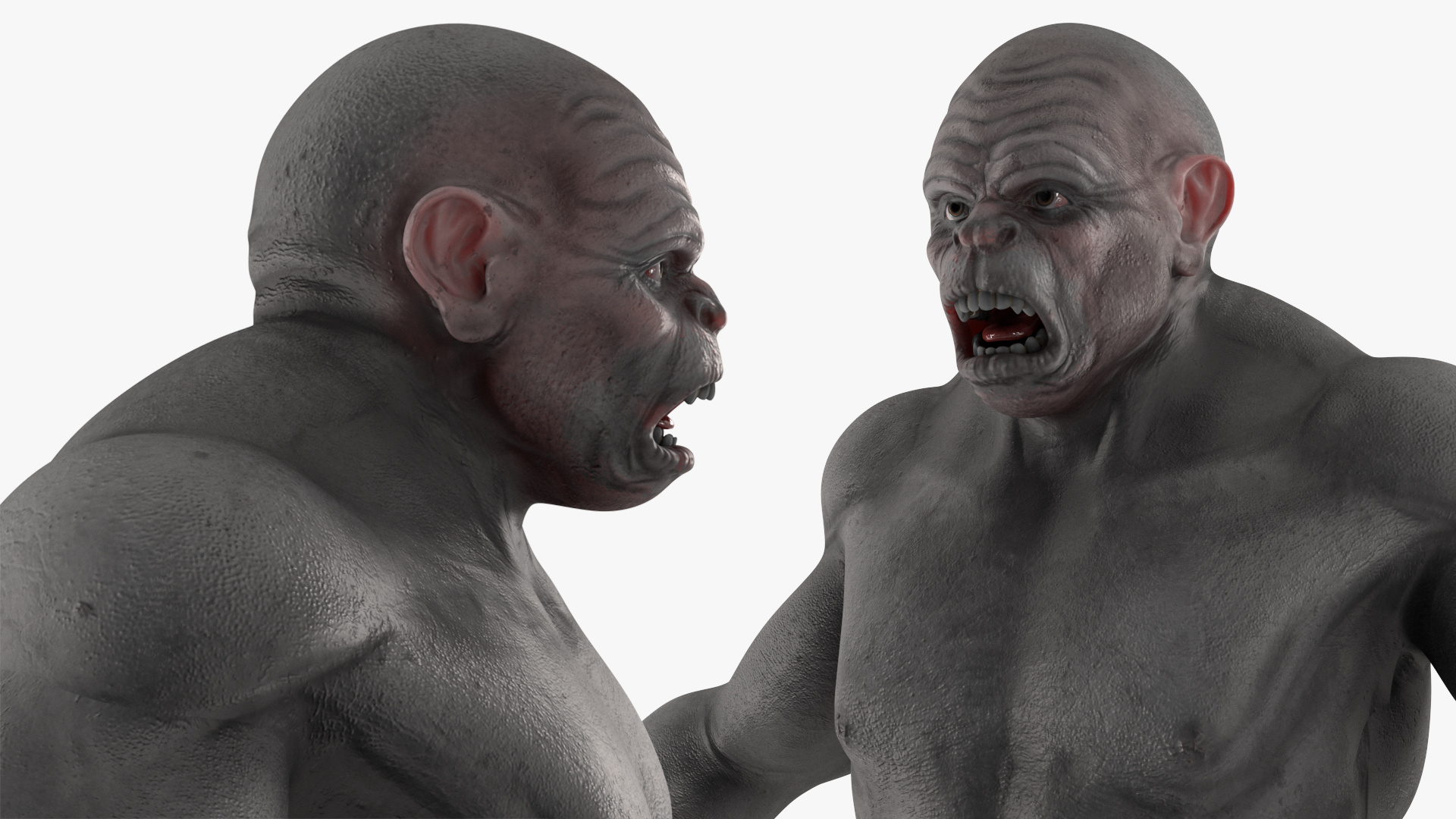 3D Grey Monster Rigged for Modo model