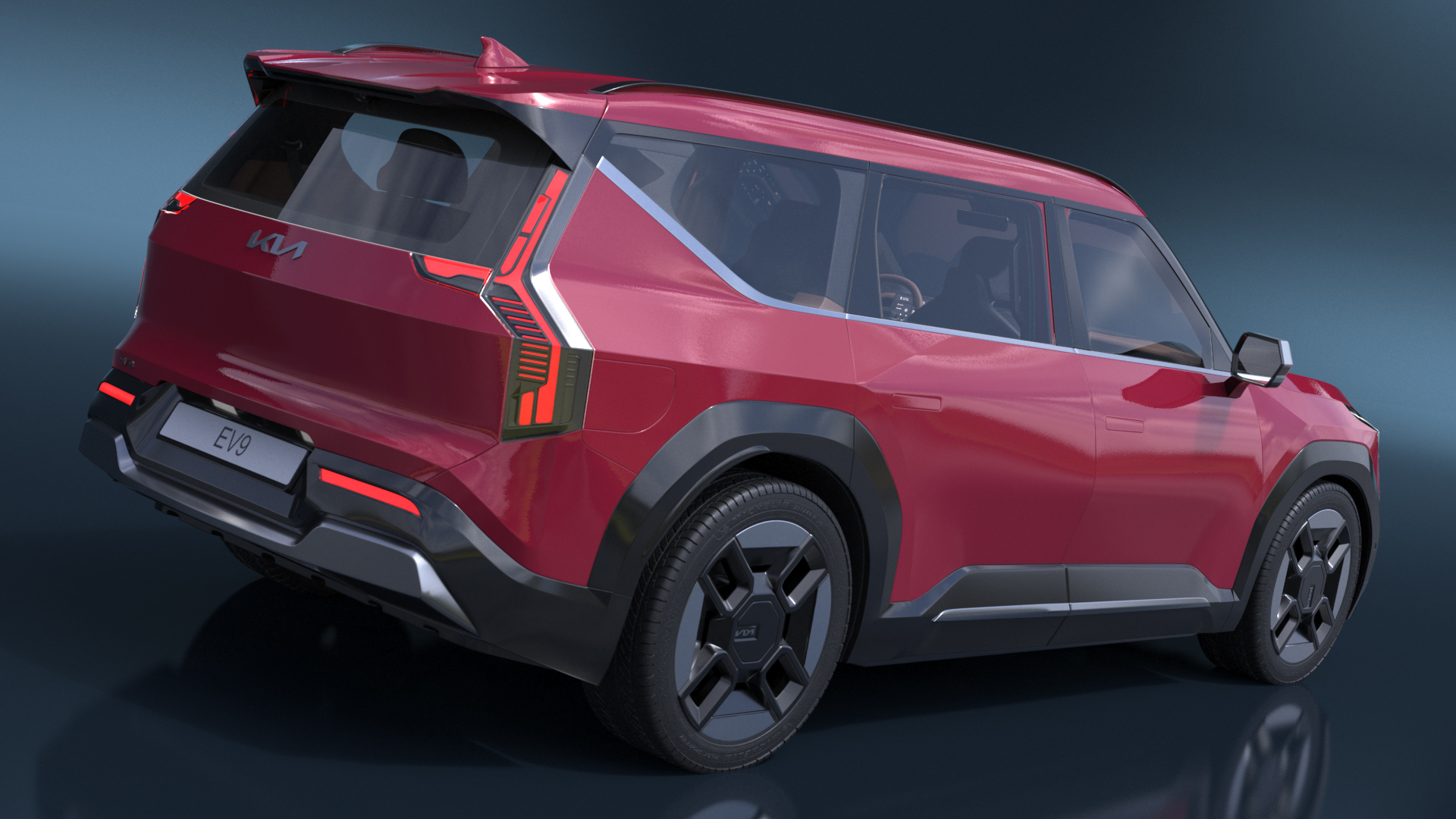 EV9 KIA Electric SUV Red 3D model