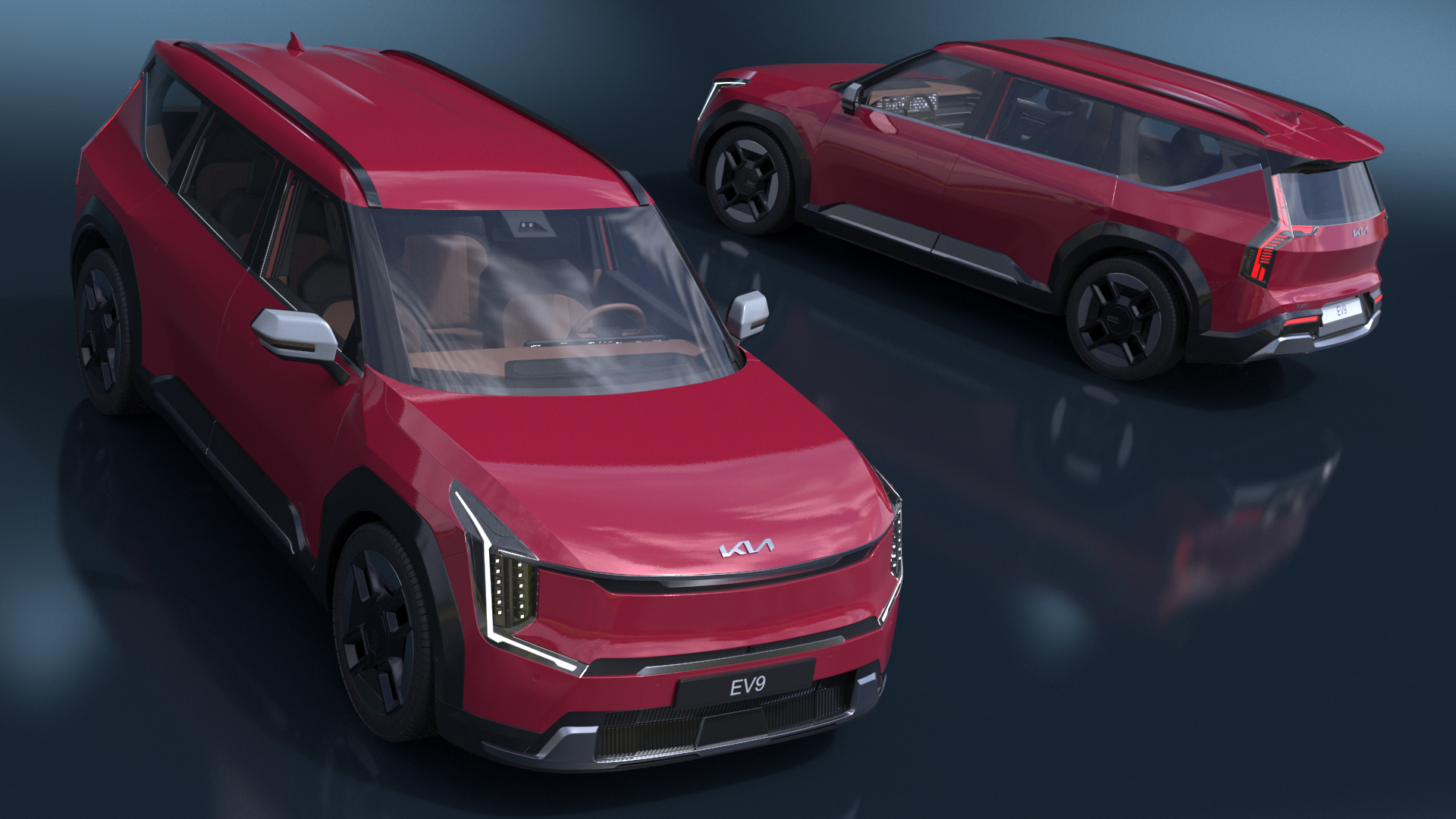 EV9 KIA Electric SUV Red 3D model