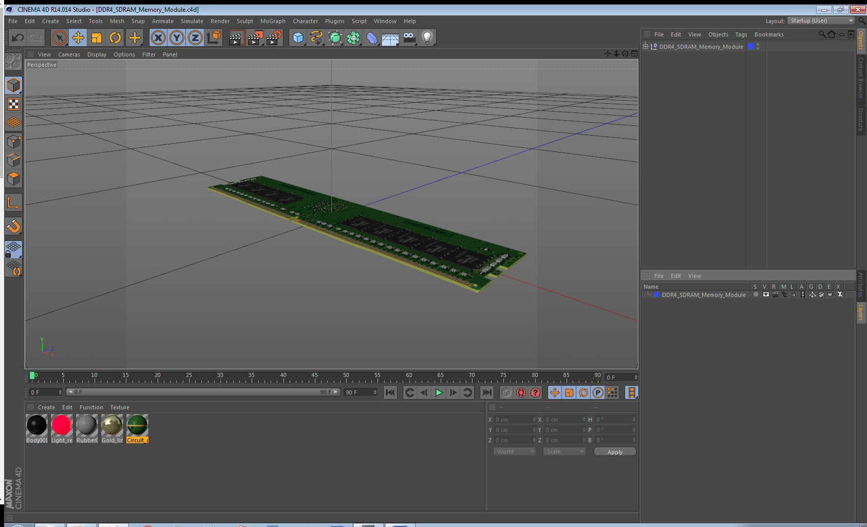 DDR4 SDRAM Memory Module 3D model