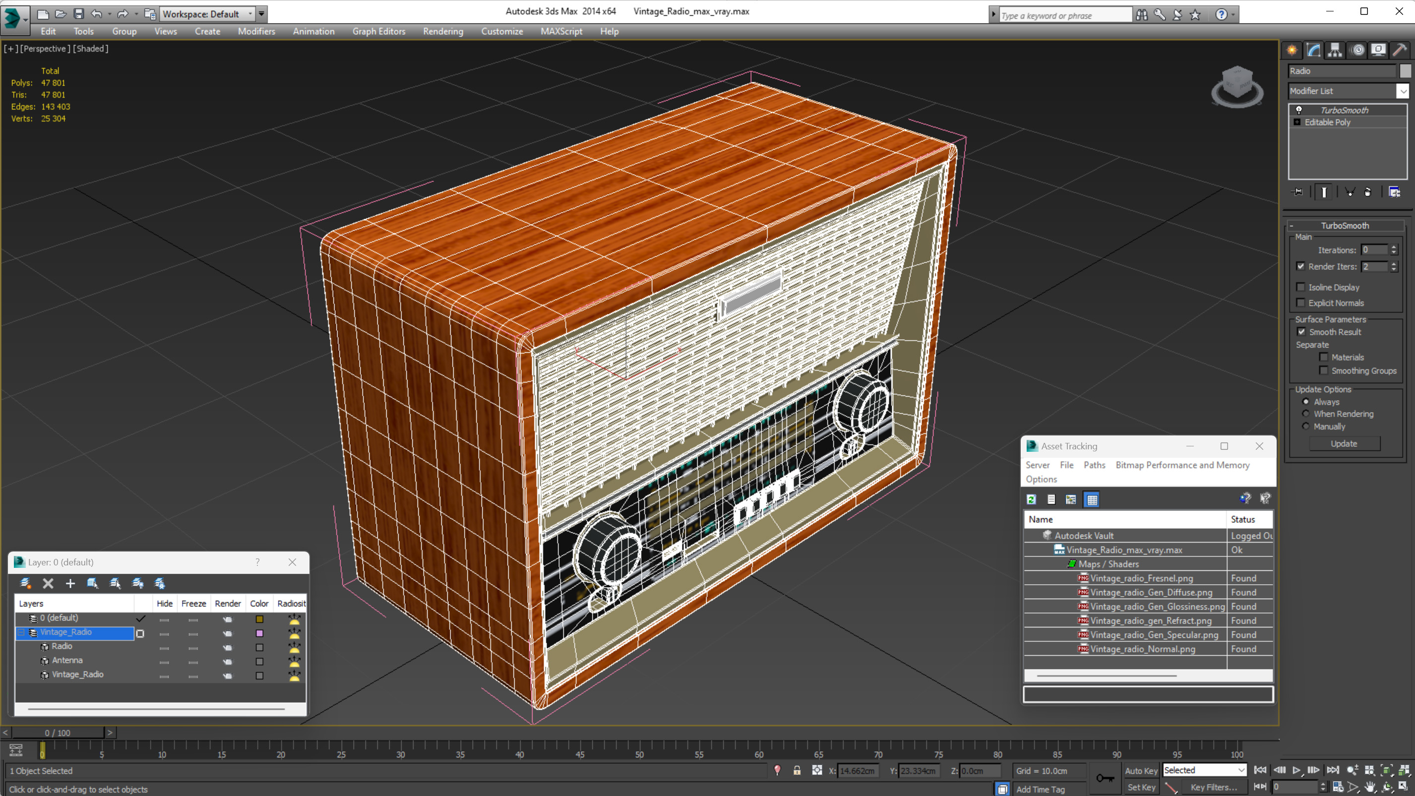 3D Vintage Radio model