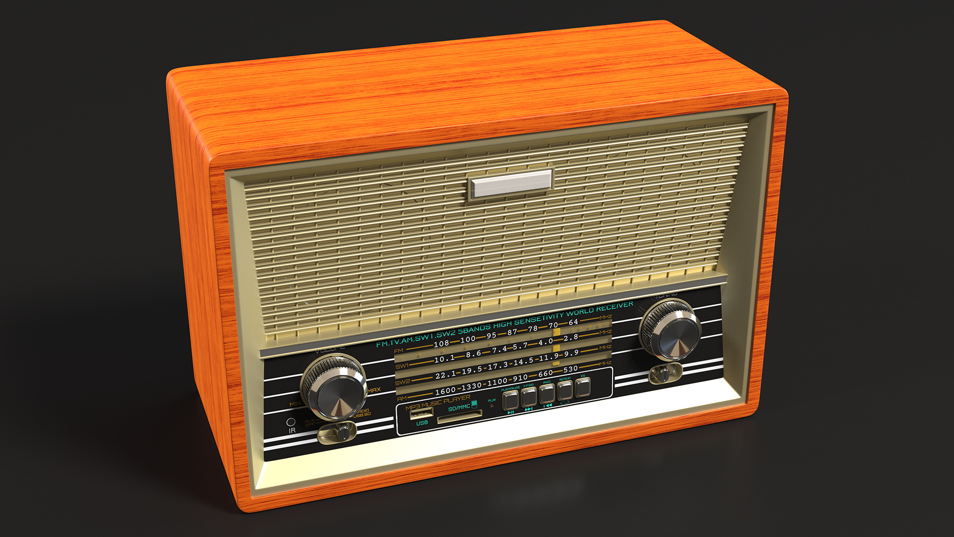 3D Vintage Radio model