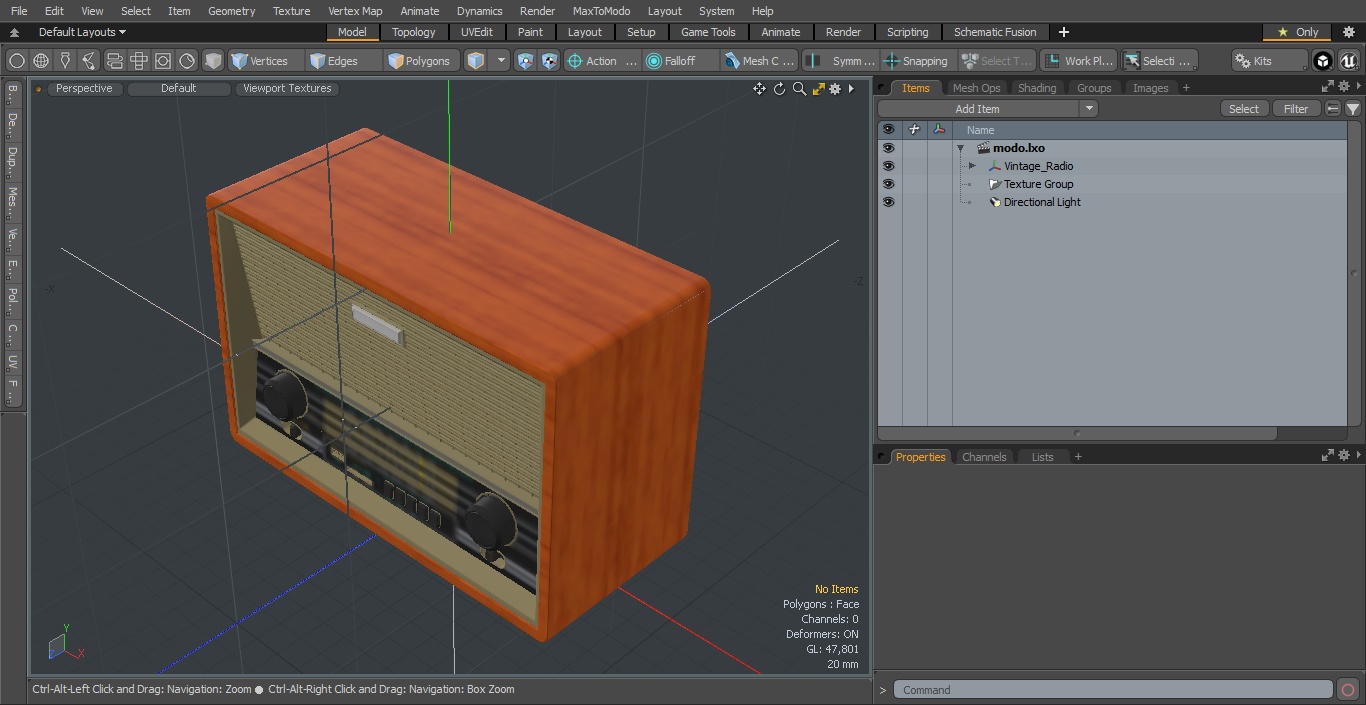 3D Vintage Radio model