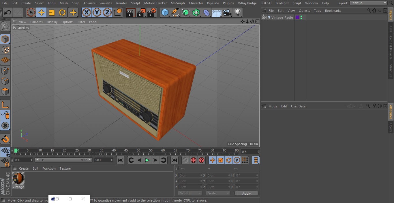 3D Vintage Radio model