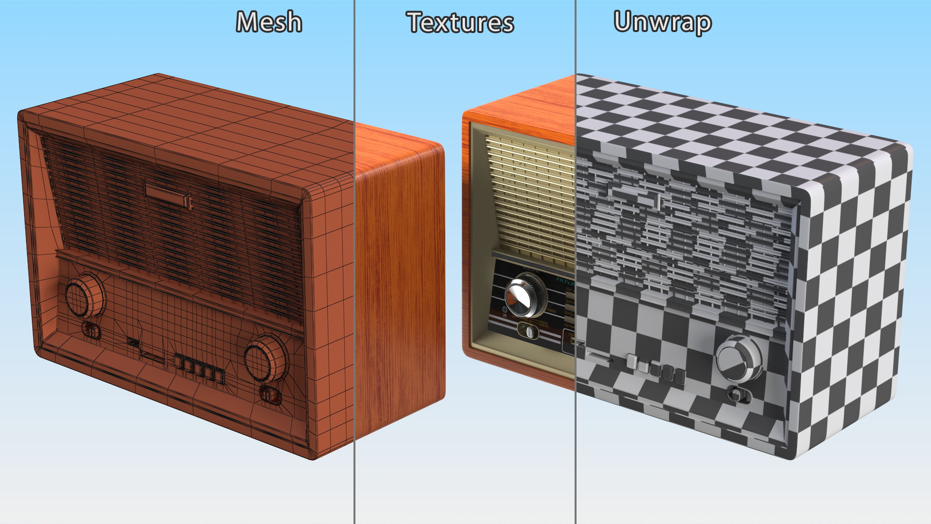 3D Vintage Radio model