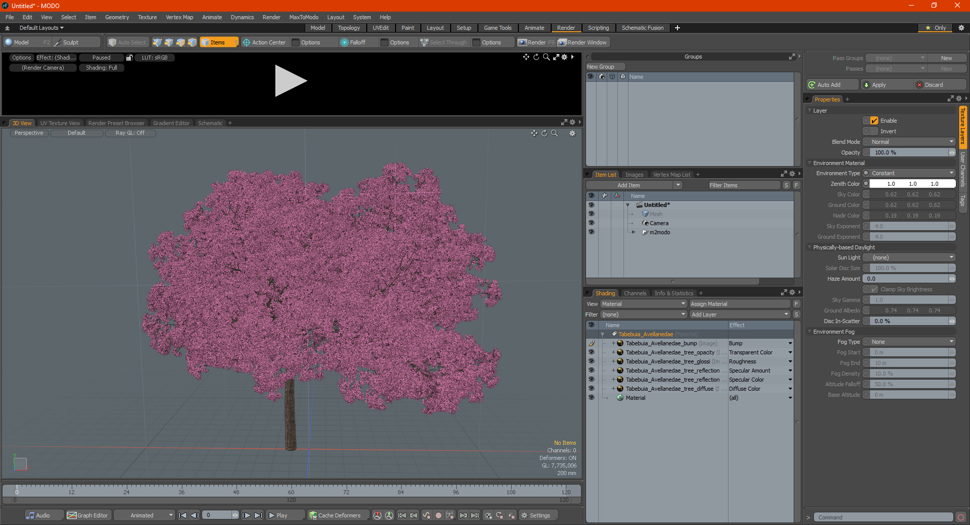 Pink Lapacho Tree 3D