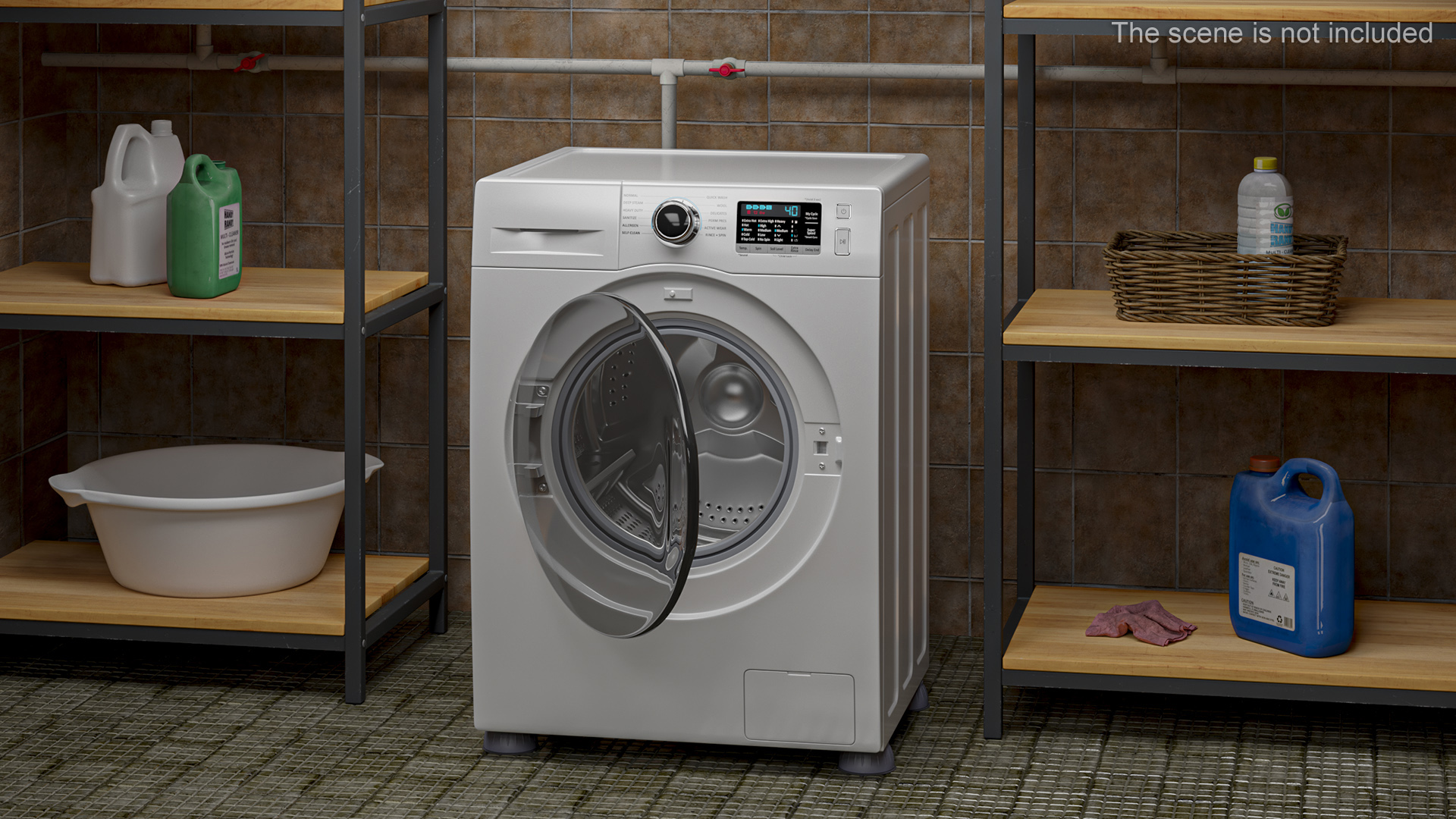 3D model Washing Machine with Foot Pads