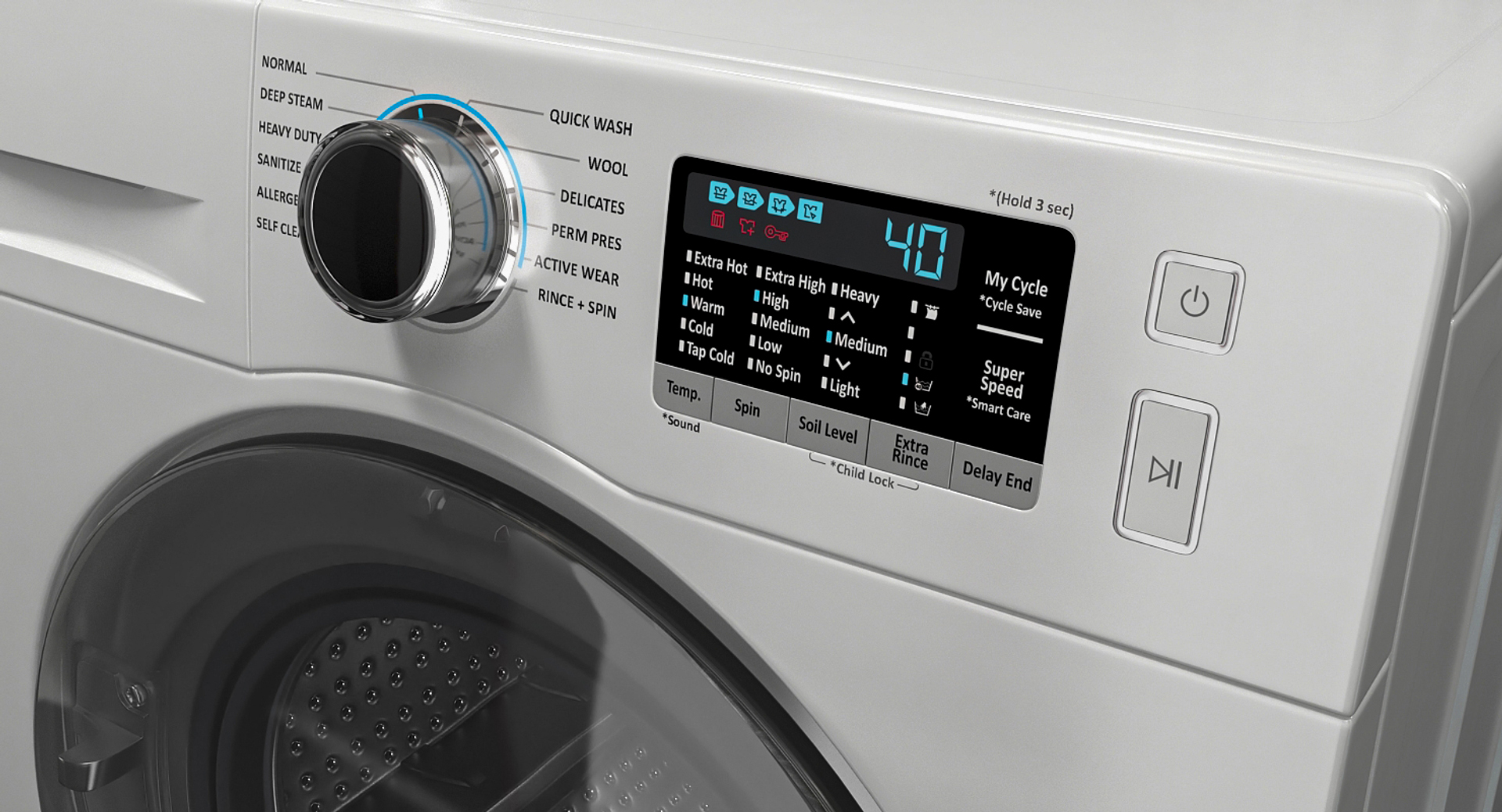 3D model Washing Machine with Foot Pads