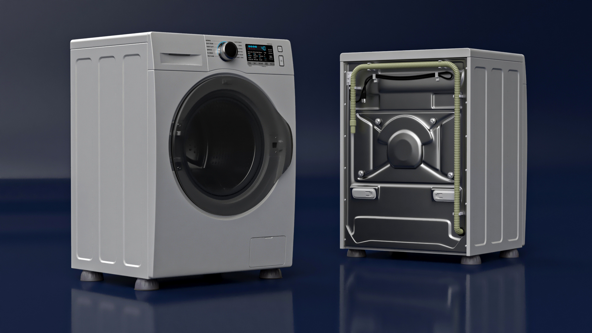 3D model Washing Machine with Foot Pads