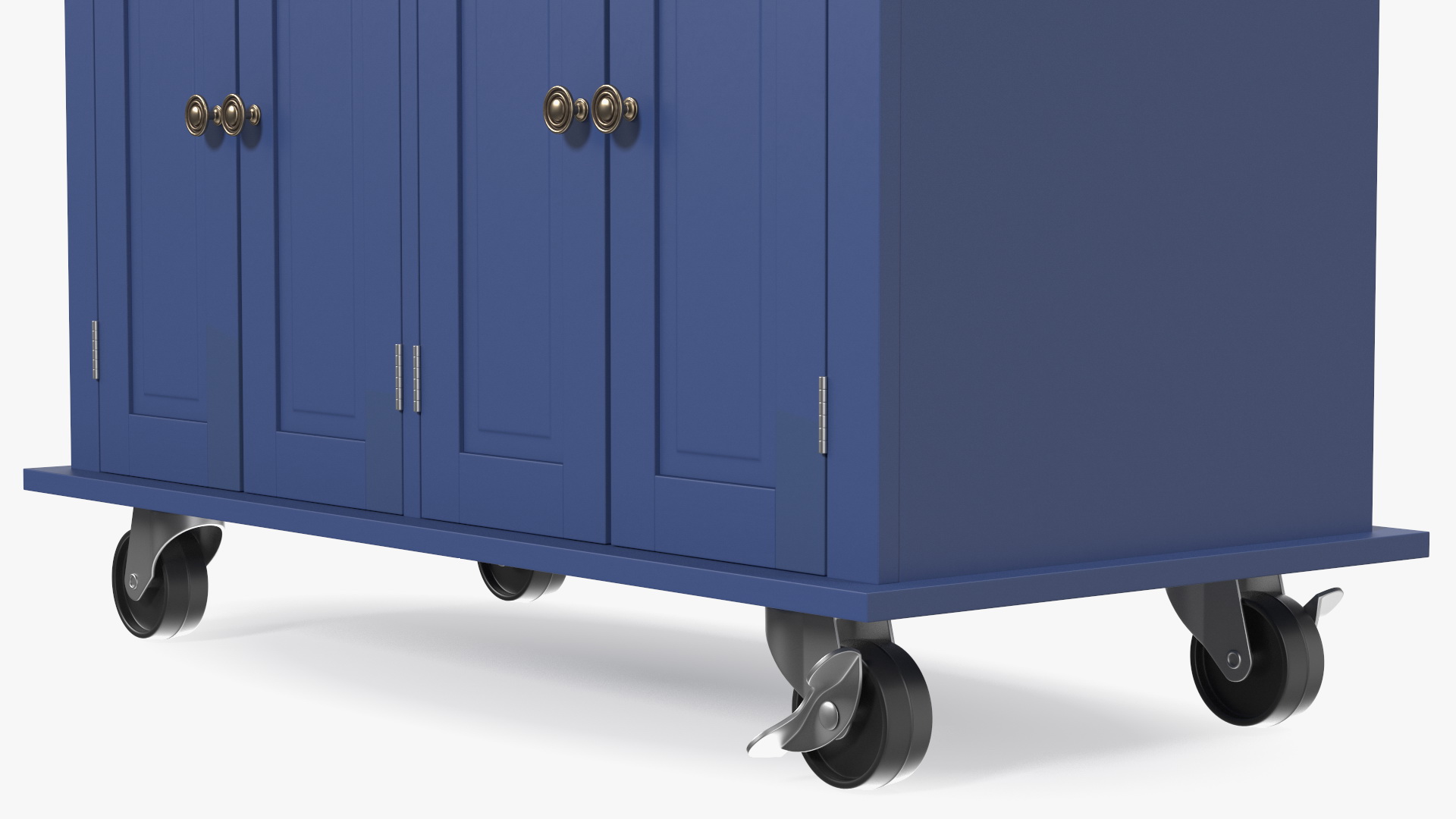 Kitchen Cart on Wheels Blue 3D