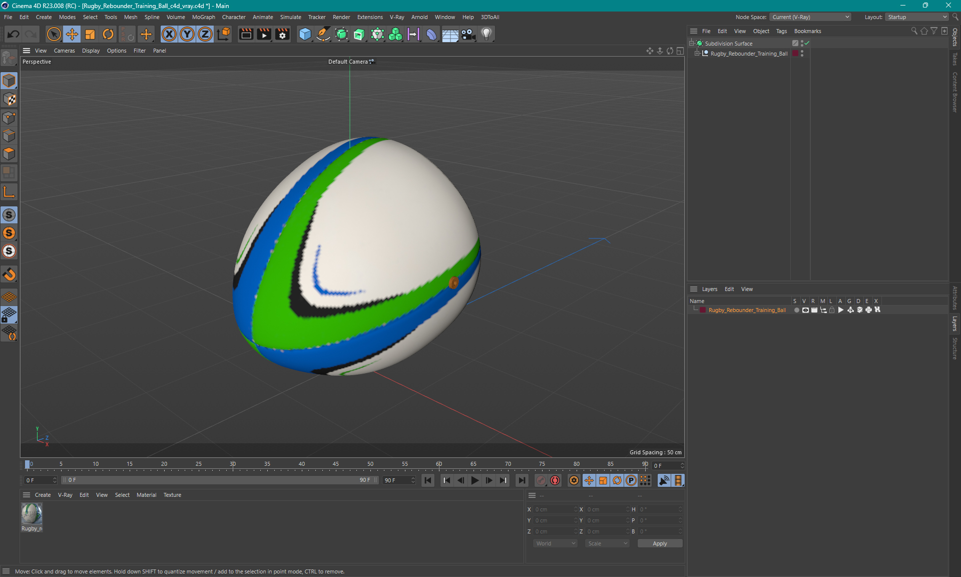 Rugby Rebounder Training Ball 3D model