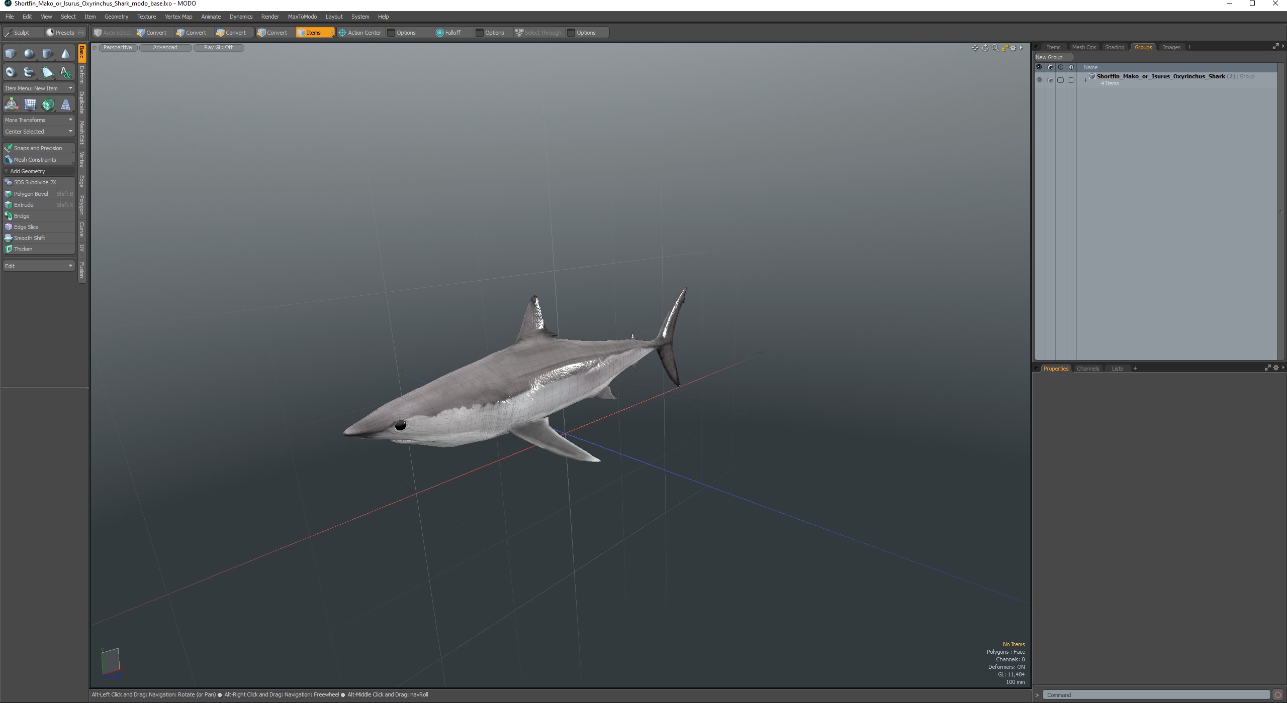 3D model Shortfin Mako or Isurus Oxyrinchus Shark