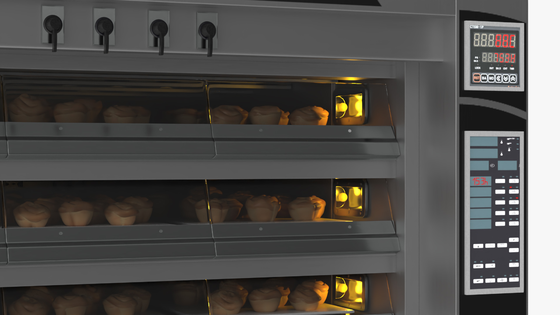 Steam Deck Oven Mondial Forni with Buns 3D model