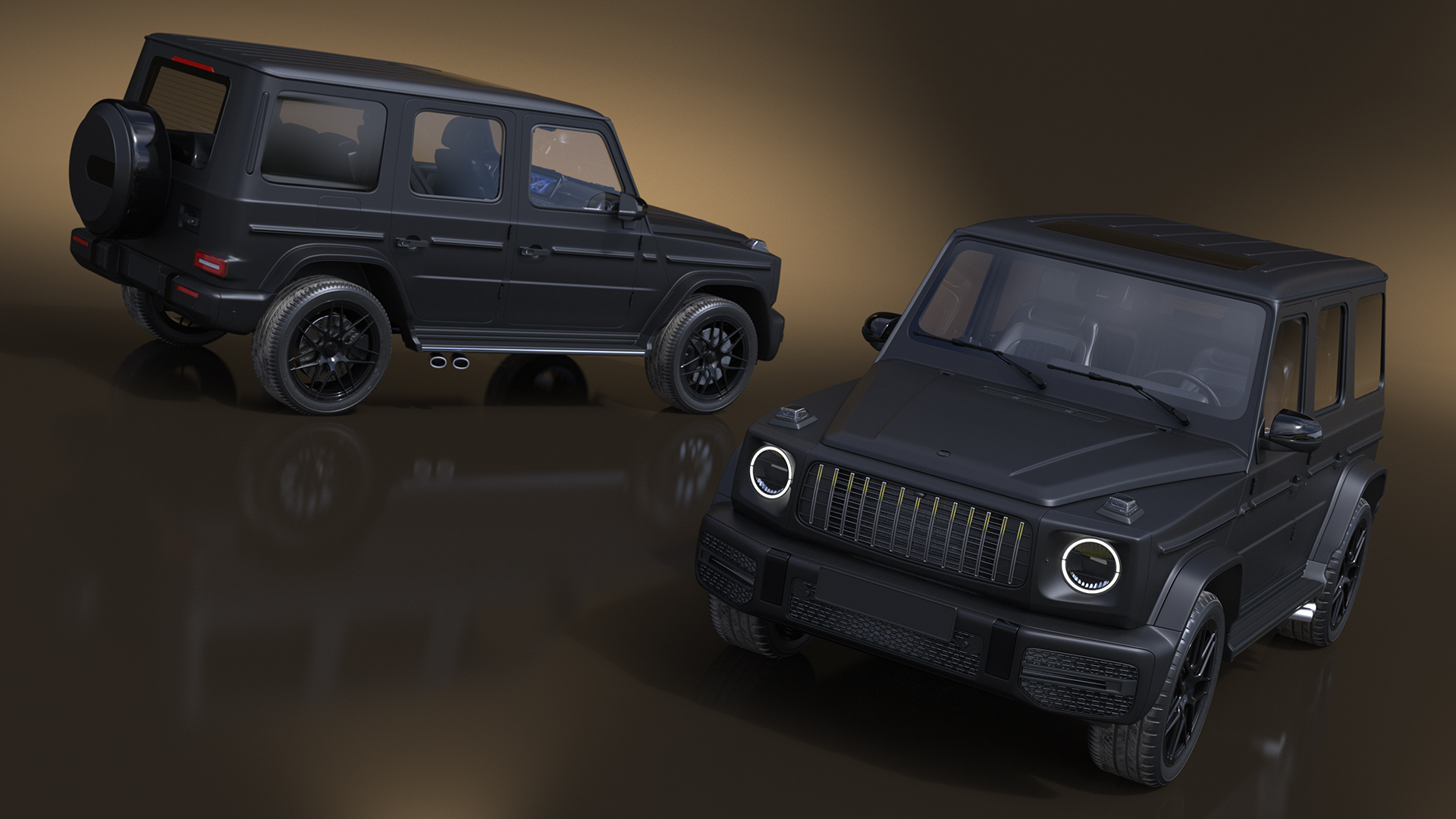 Modern Luxury SUV Black Matte 3D model