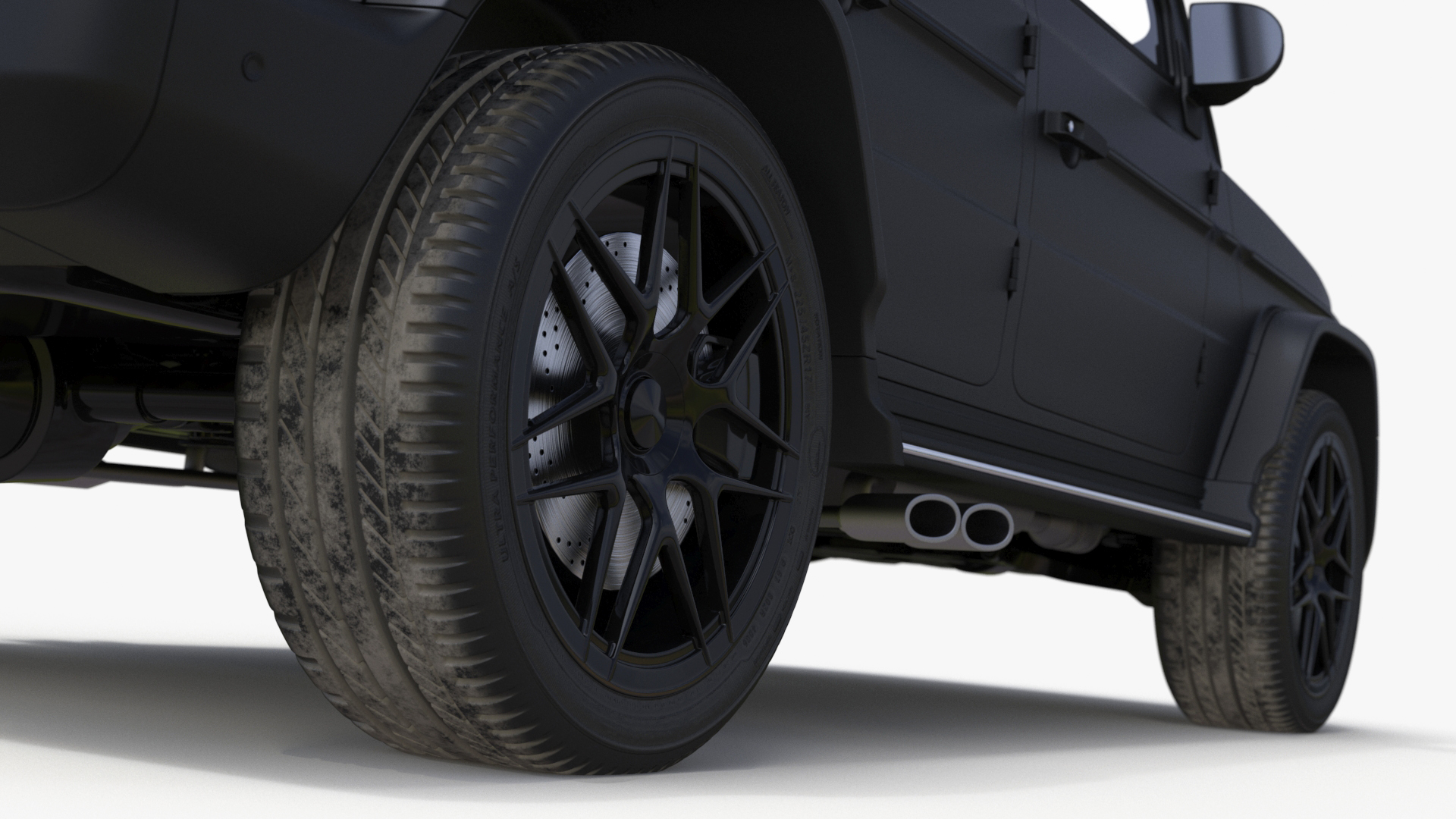 Modern Luxury SUV Black Matte 3D model