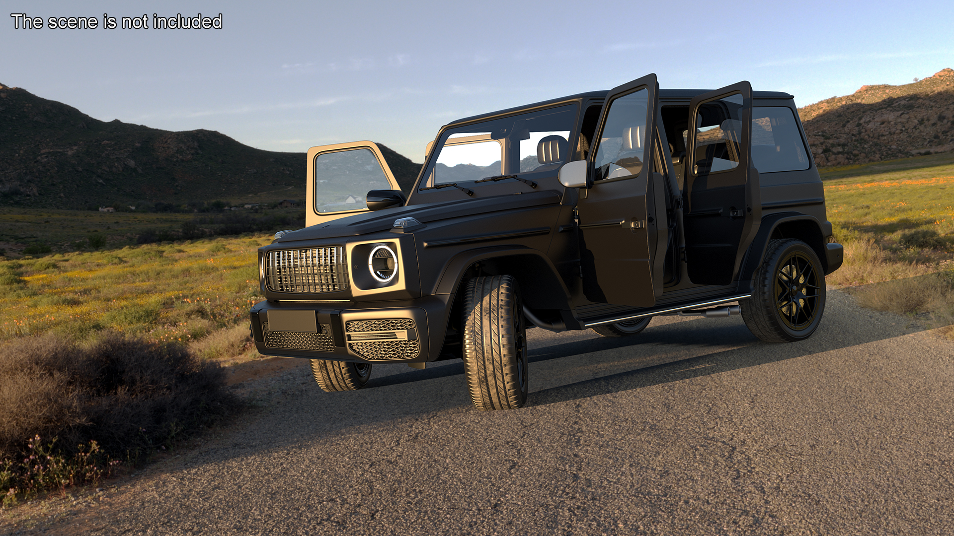 Modern Luxury SUV Black Matte 3D model