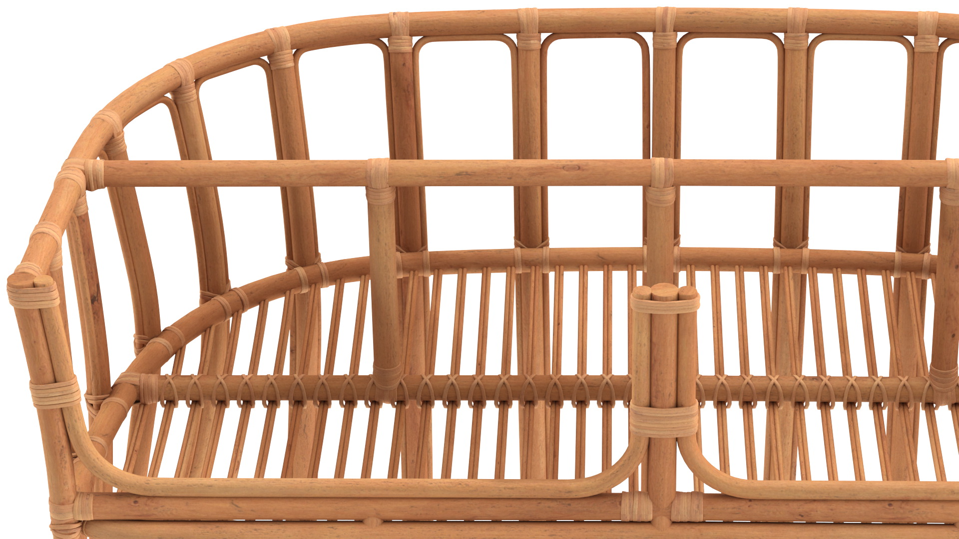 3D Vintage Rattan Furniture Set model