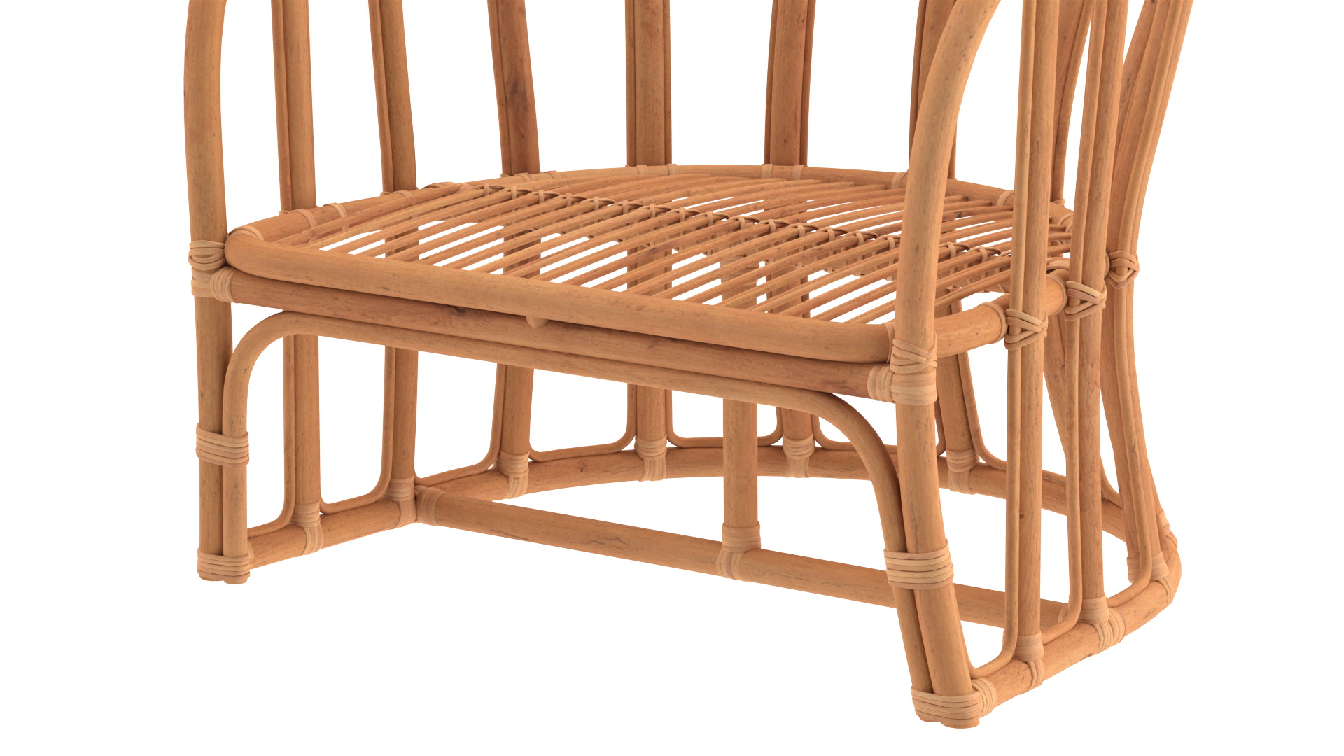 3D Vintage Rattan Furniture Set model