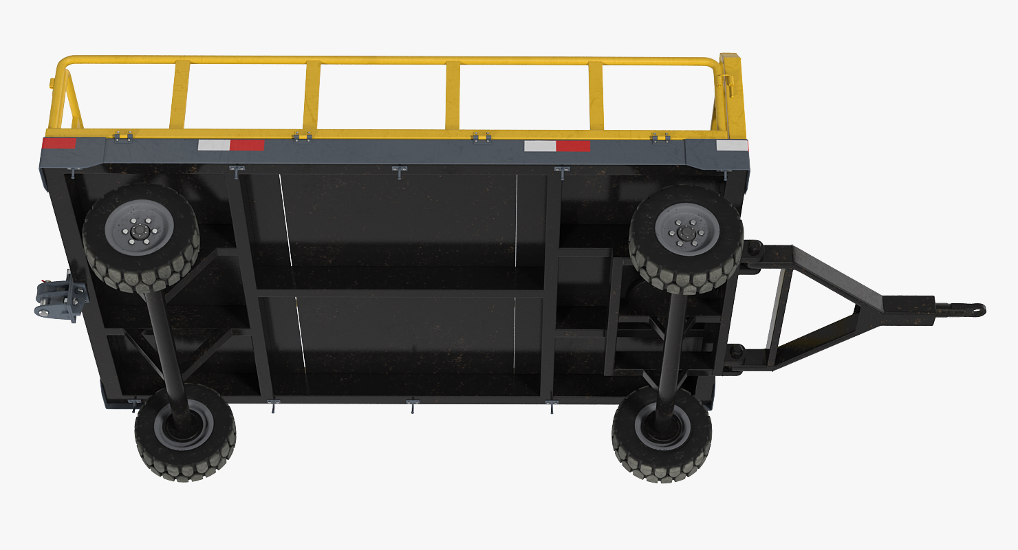 Airport Luggage Trolley Baggage Trailer 3D model