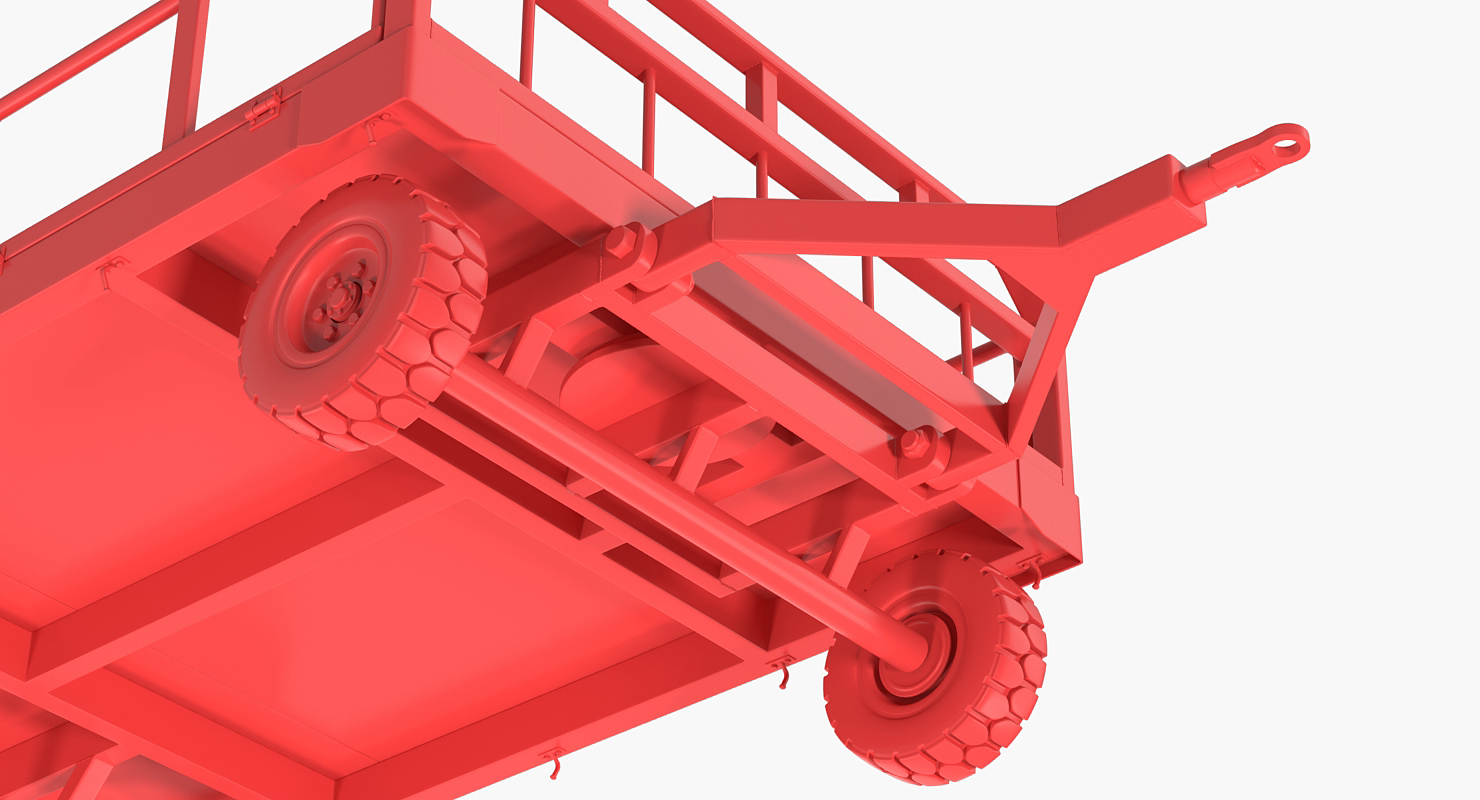 Airport Luggage Trolley Baggage Trailer 3D model